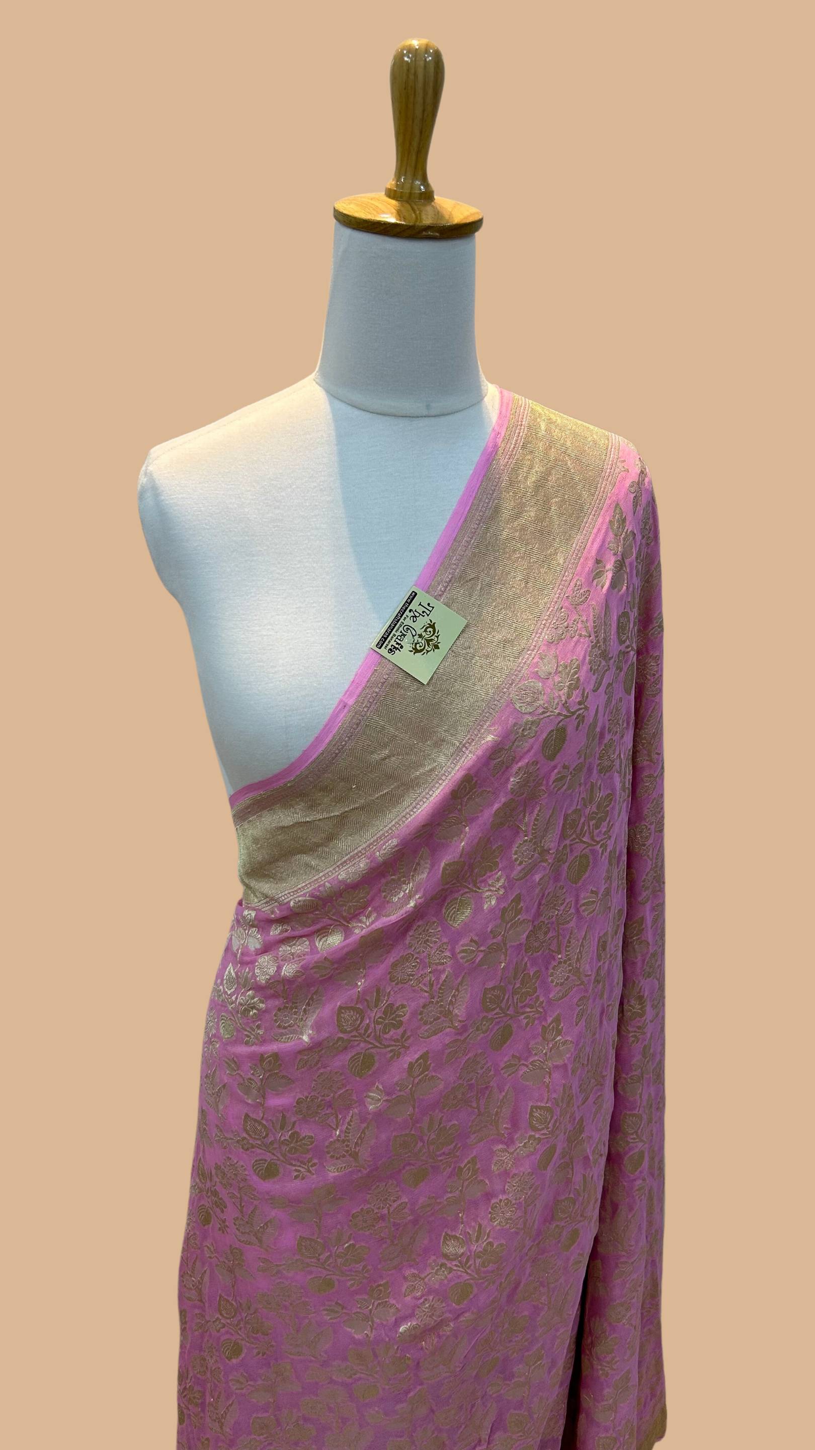 Khaddi Georgette Handloom Banarasi Saree