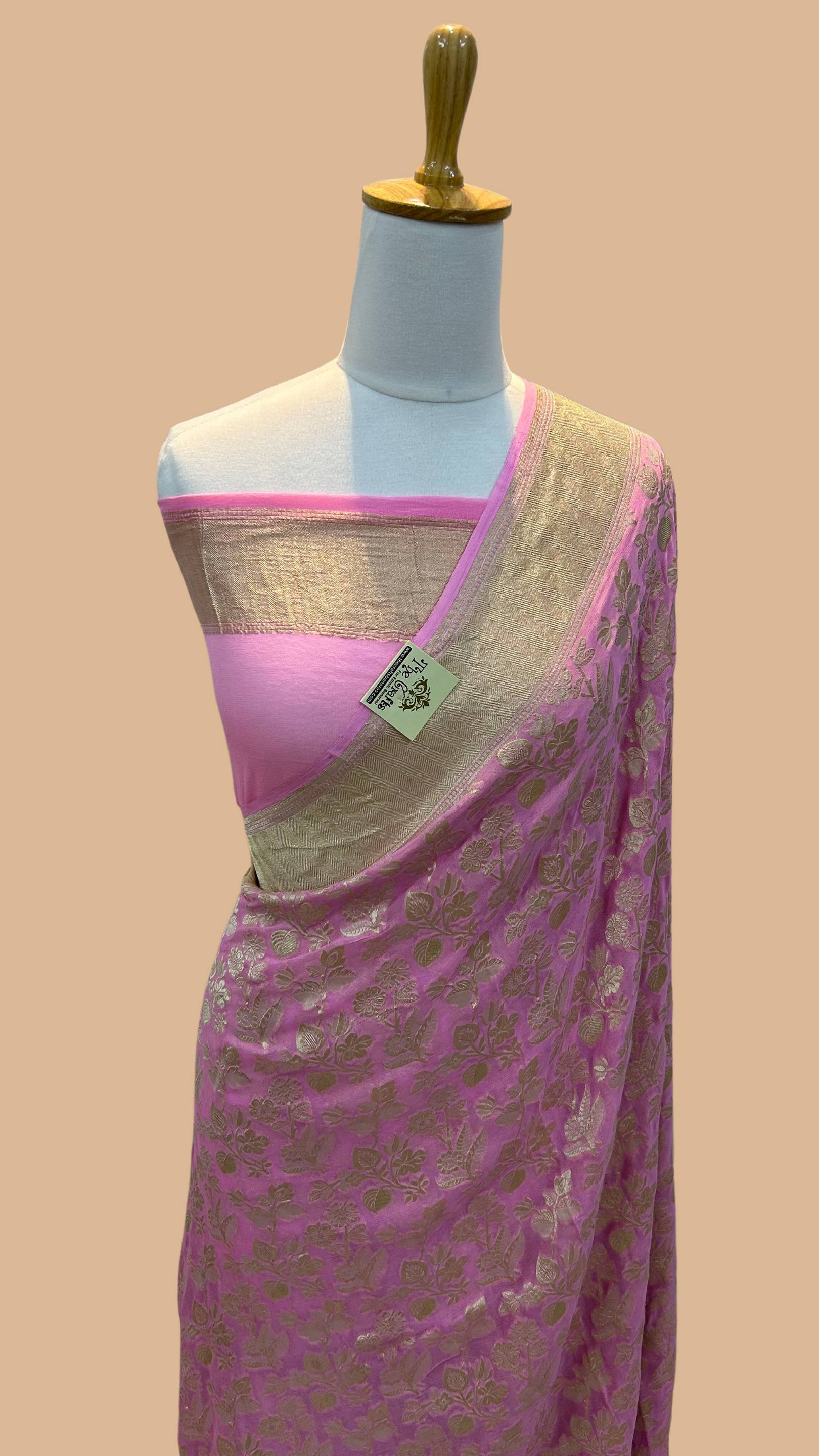 Khaddi Georgette Handloom Banarasi Saree