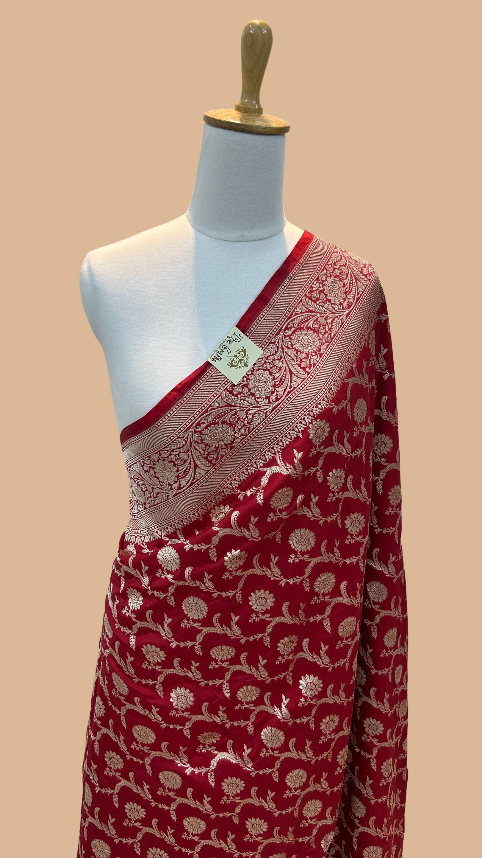 Pure Katan Silk Handloom Banarasi Saree - Jaal work