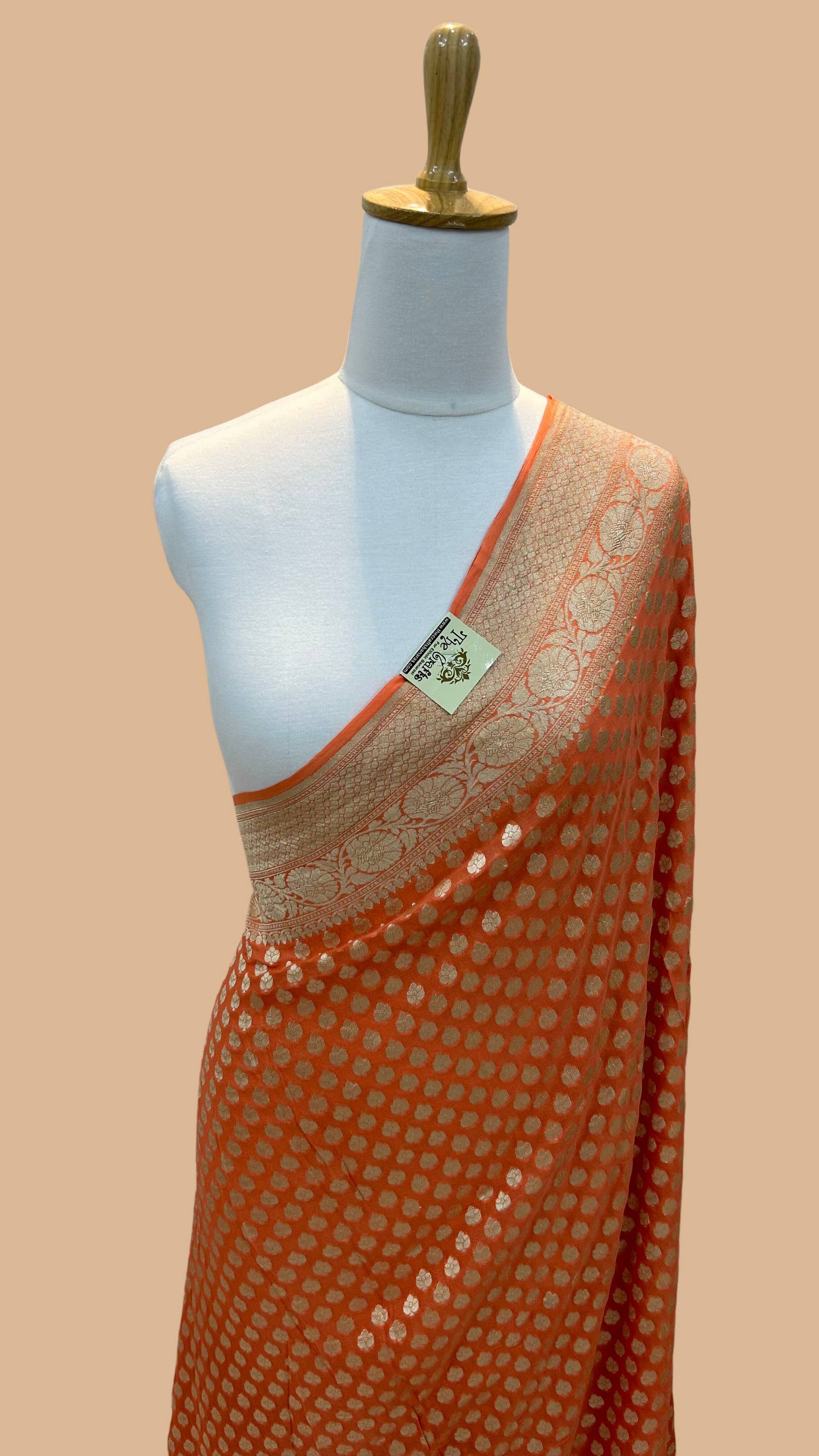 Khaddi Georgette Handloom Banarasi Saree - Water Zari