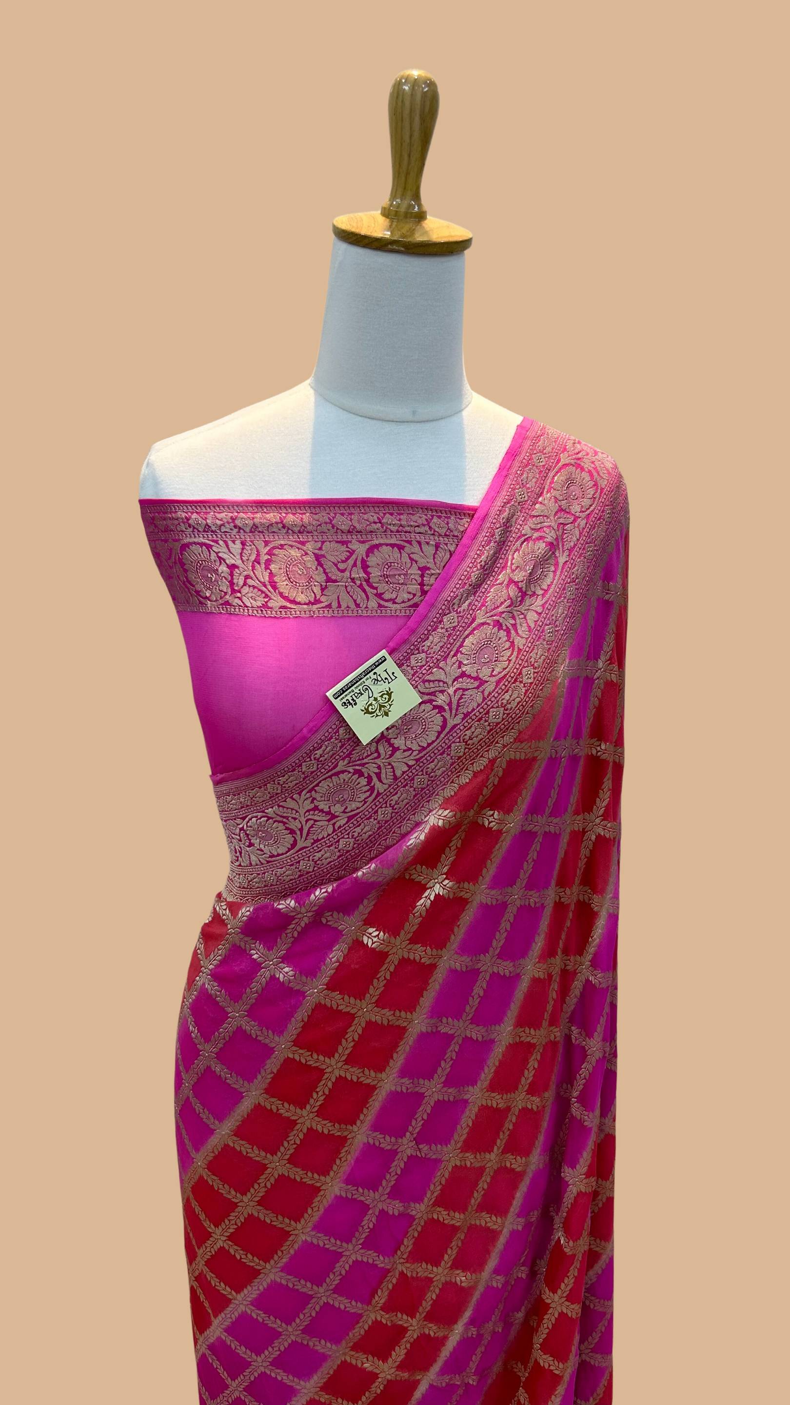 Khaddi Georgette Handloom Banarasi Saree