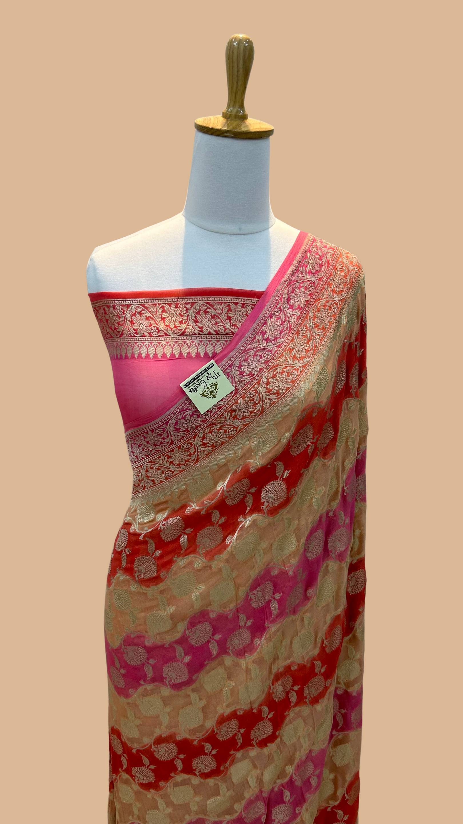 Khaddi Georgette Handloom Banarasi Saree