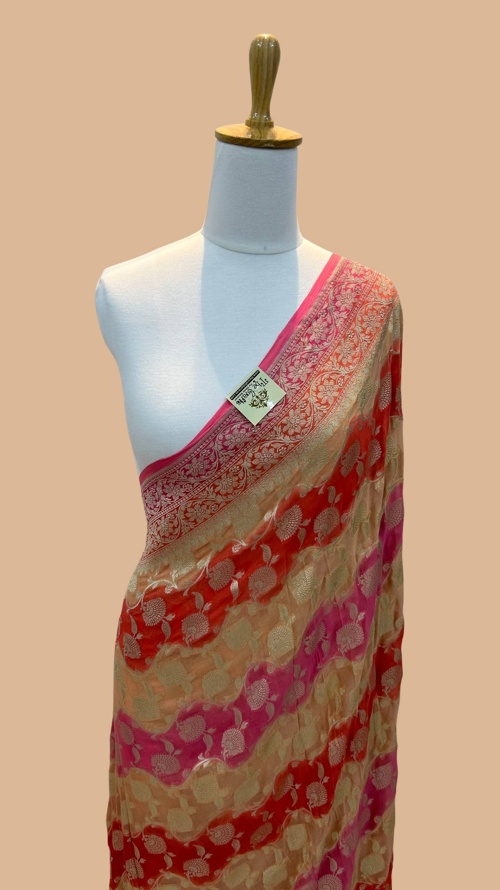 Khaddi Georgette Handloom Banarasi Saree