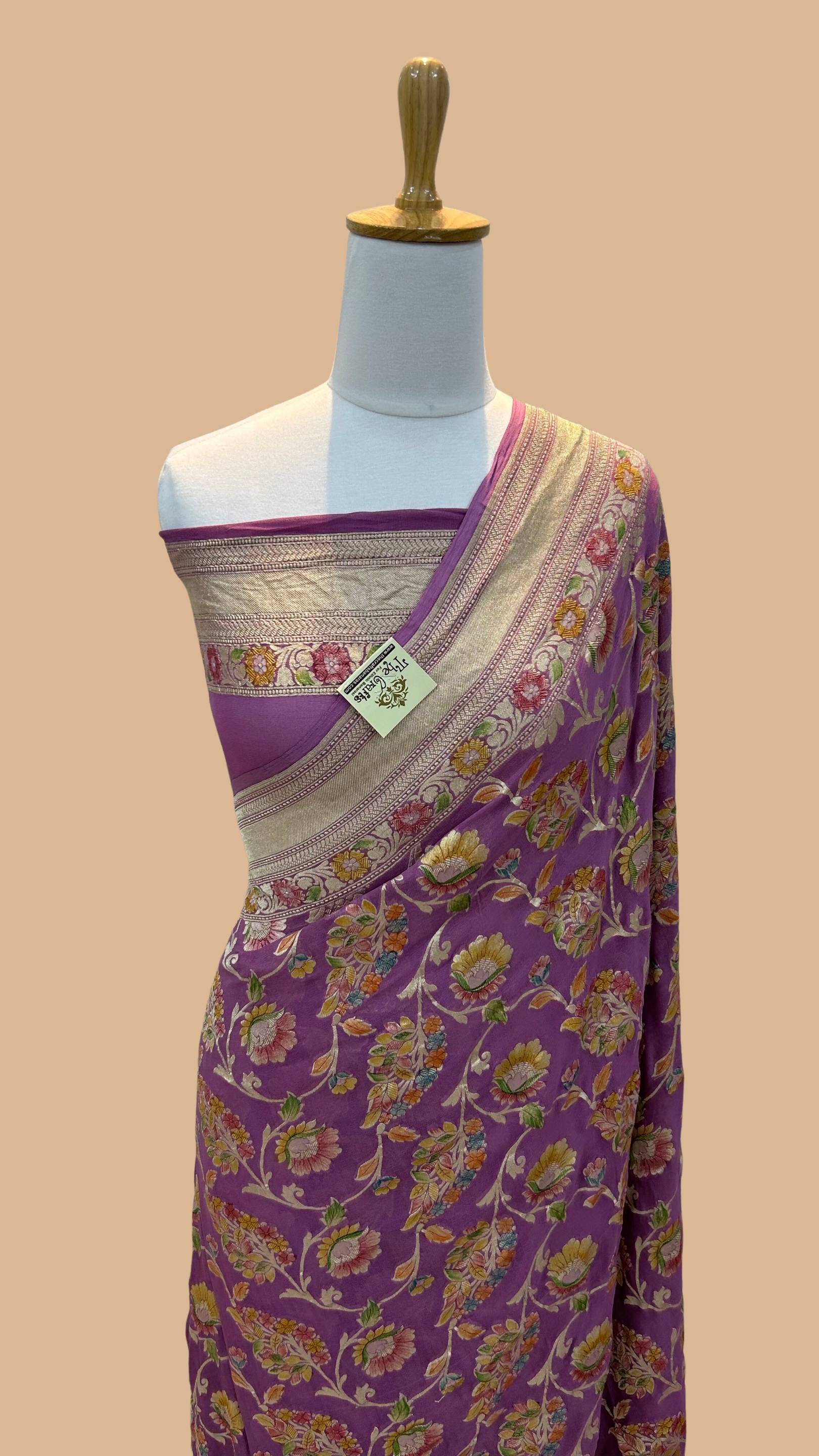 Khaddi Georgette Handloom Banarasi Saree