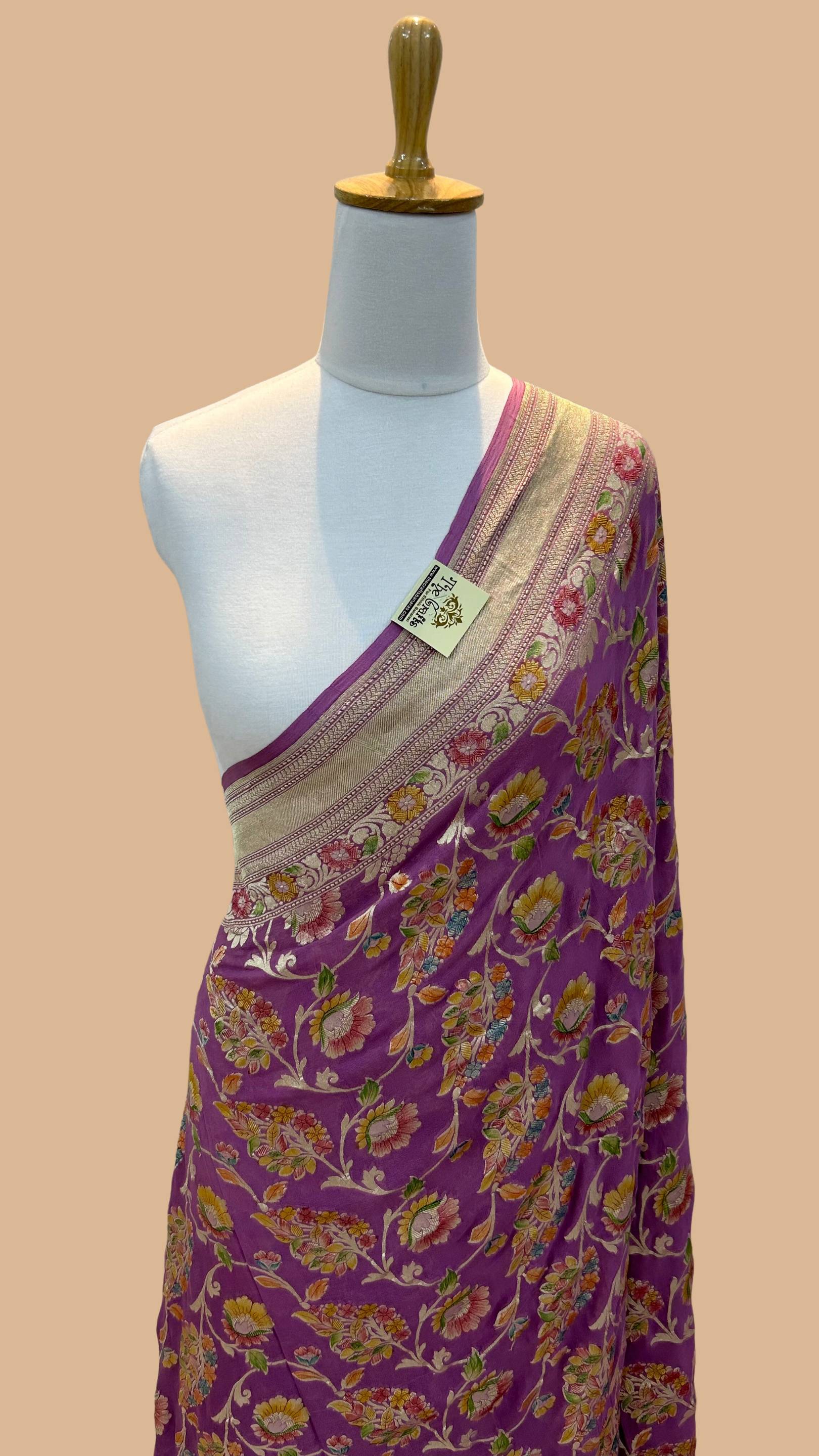 Khaddi Georgette Handloom Banarasi Saree