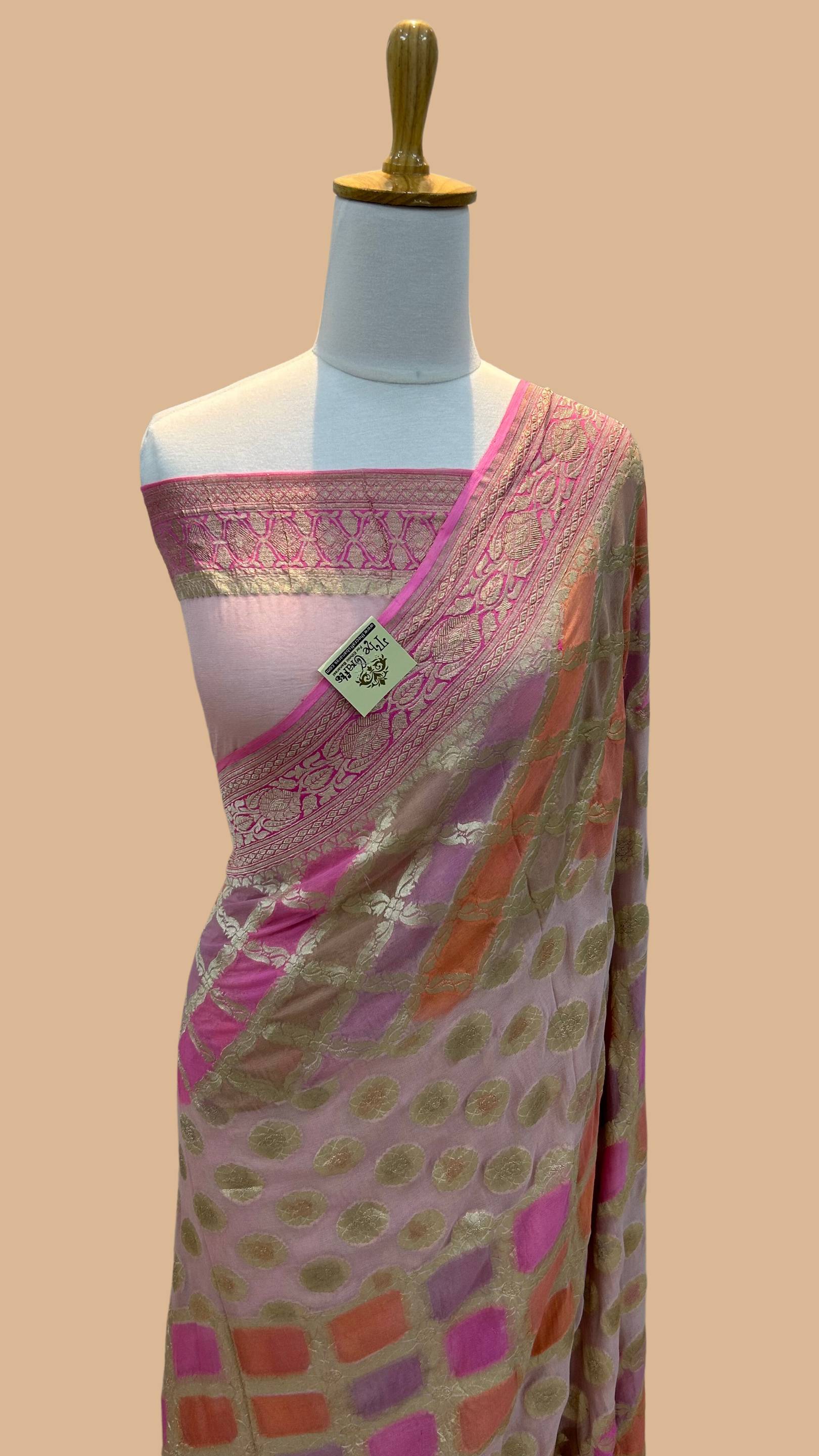 Khaddi Georgette Handloom Banarasi Saree