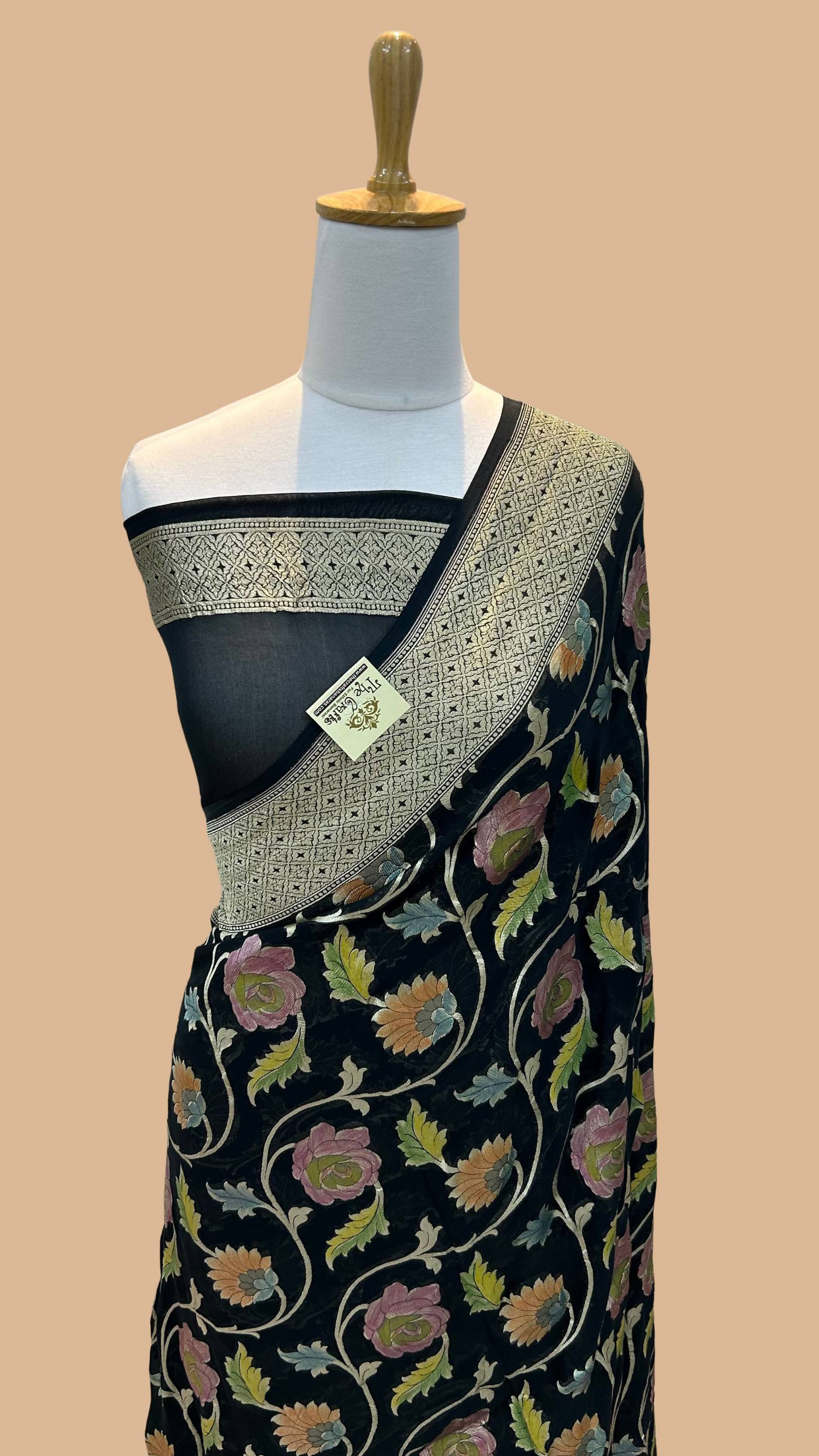 Khaddi Georgette Handloom Banarasi Saree