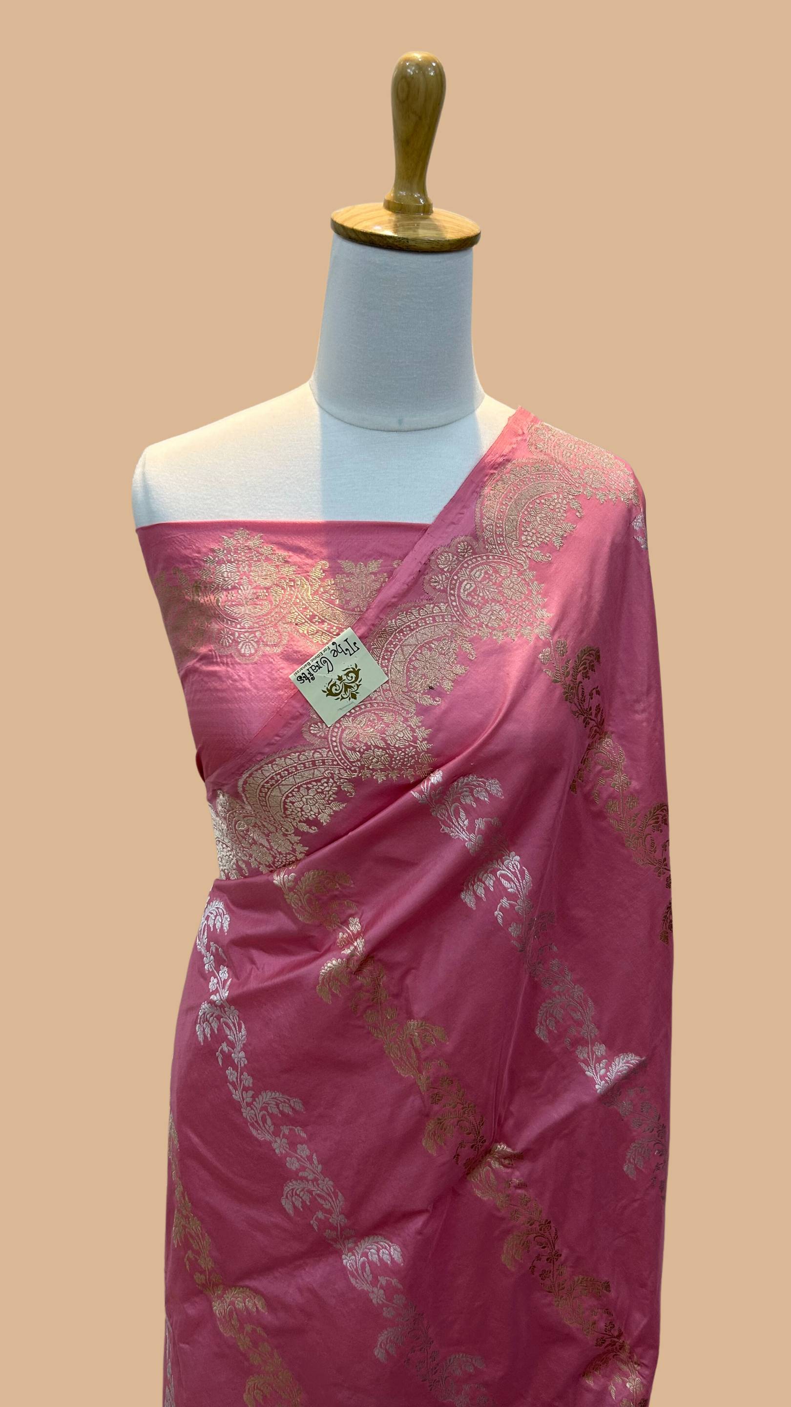 Pure Katan Silk Handloom Banarasi Saree - Sona roopa with kadhua border