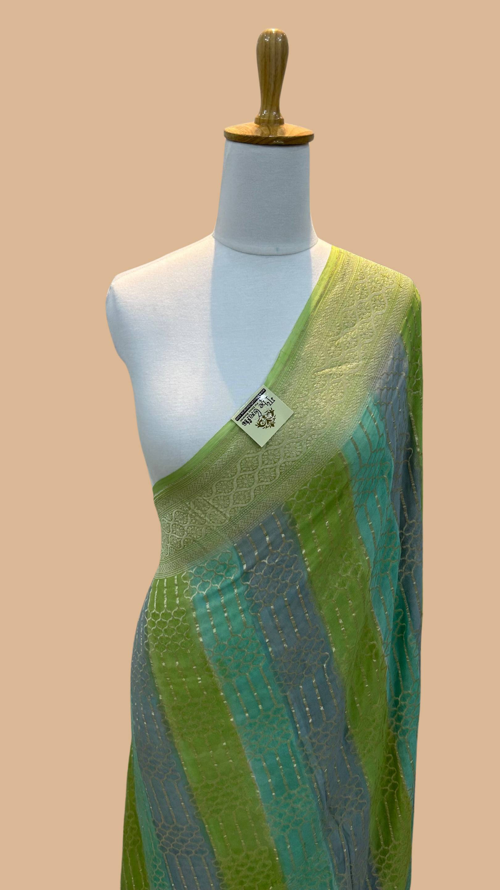 Khaddi Georgette Handloom Banarasi Saree