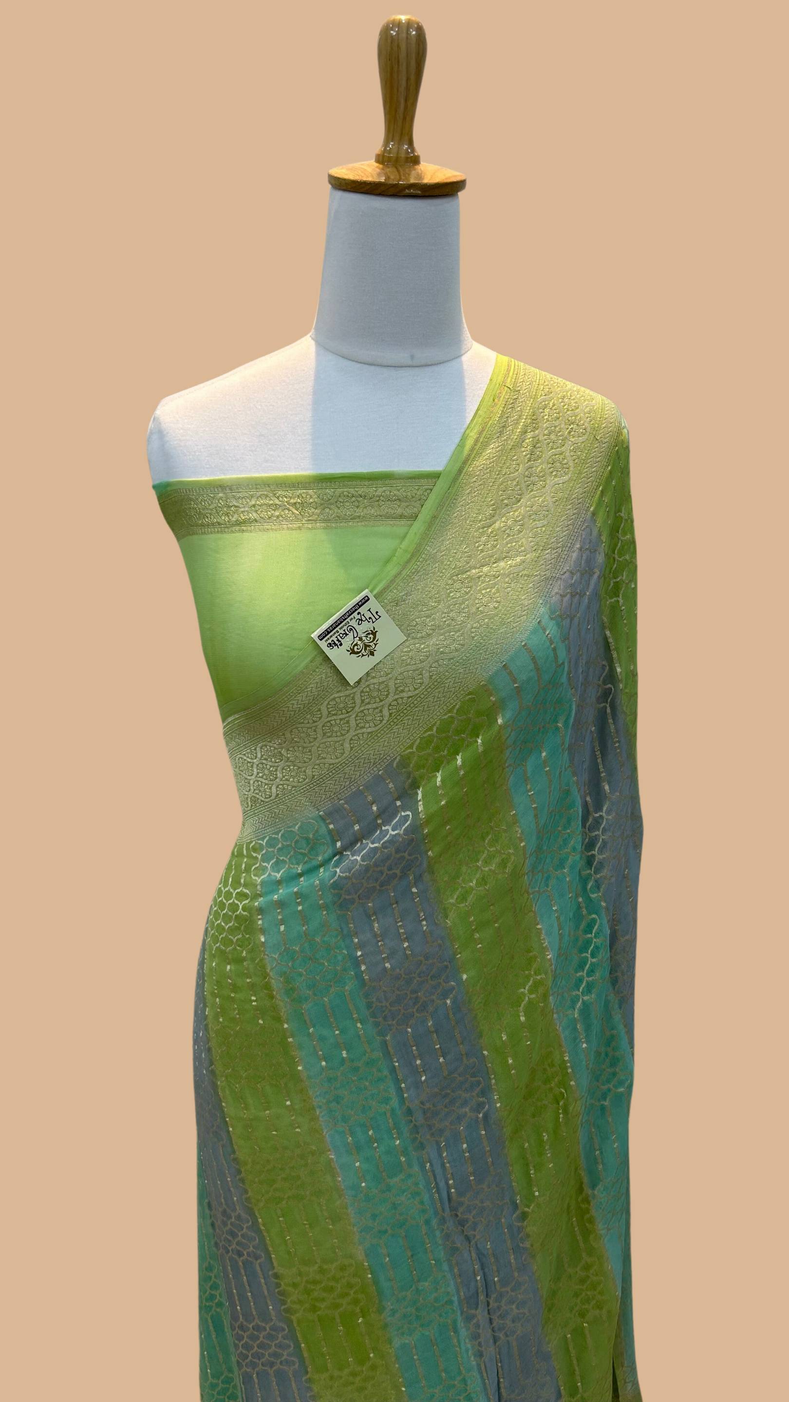 Khaddi Georgette Handloom Banarasi Saree