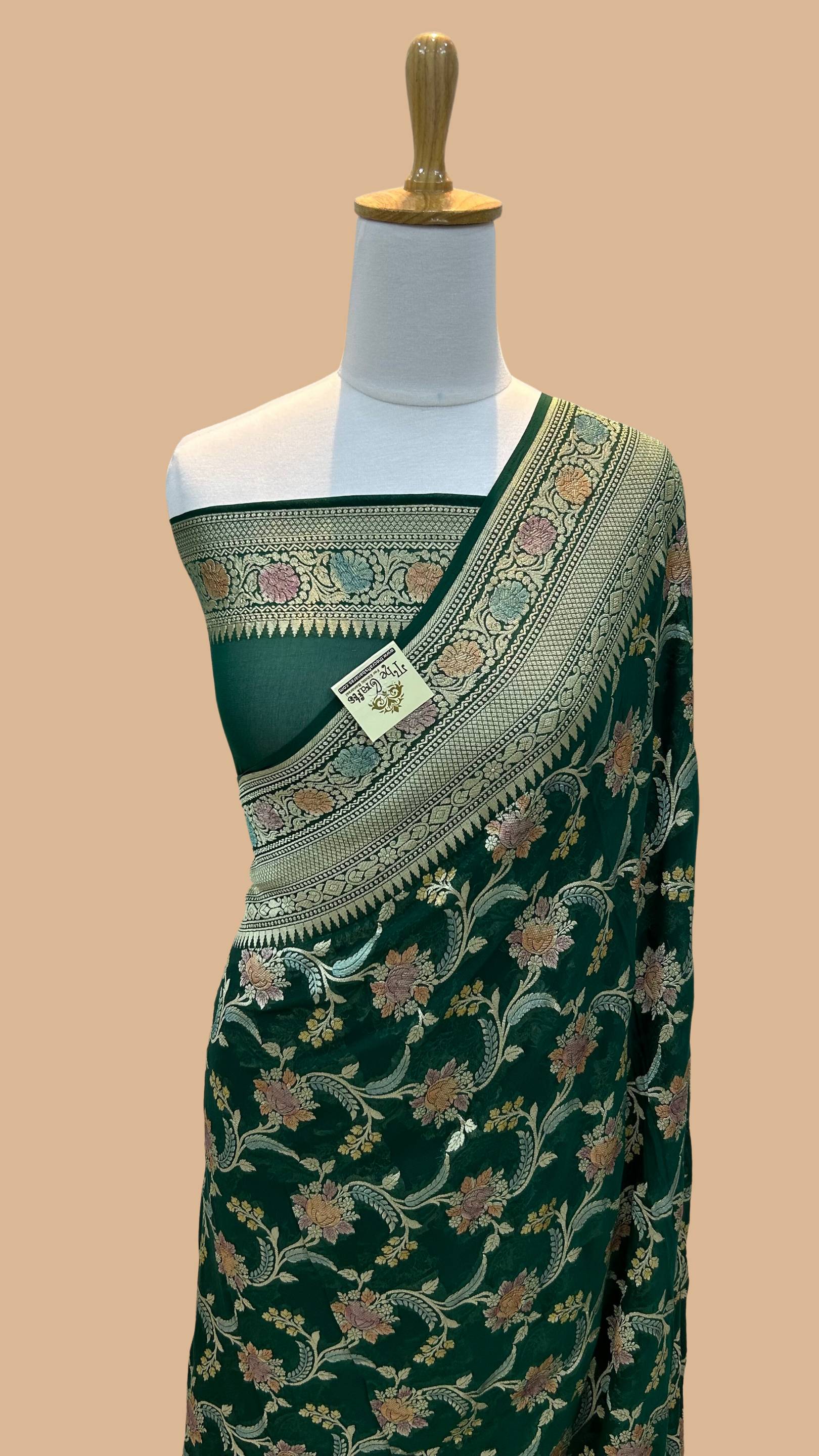 Khaddi Georgette Handloom Banarasi Saree