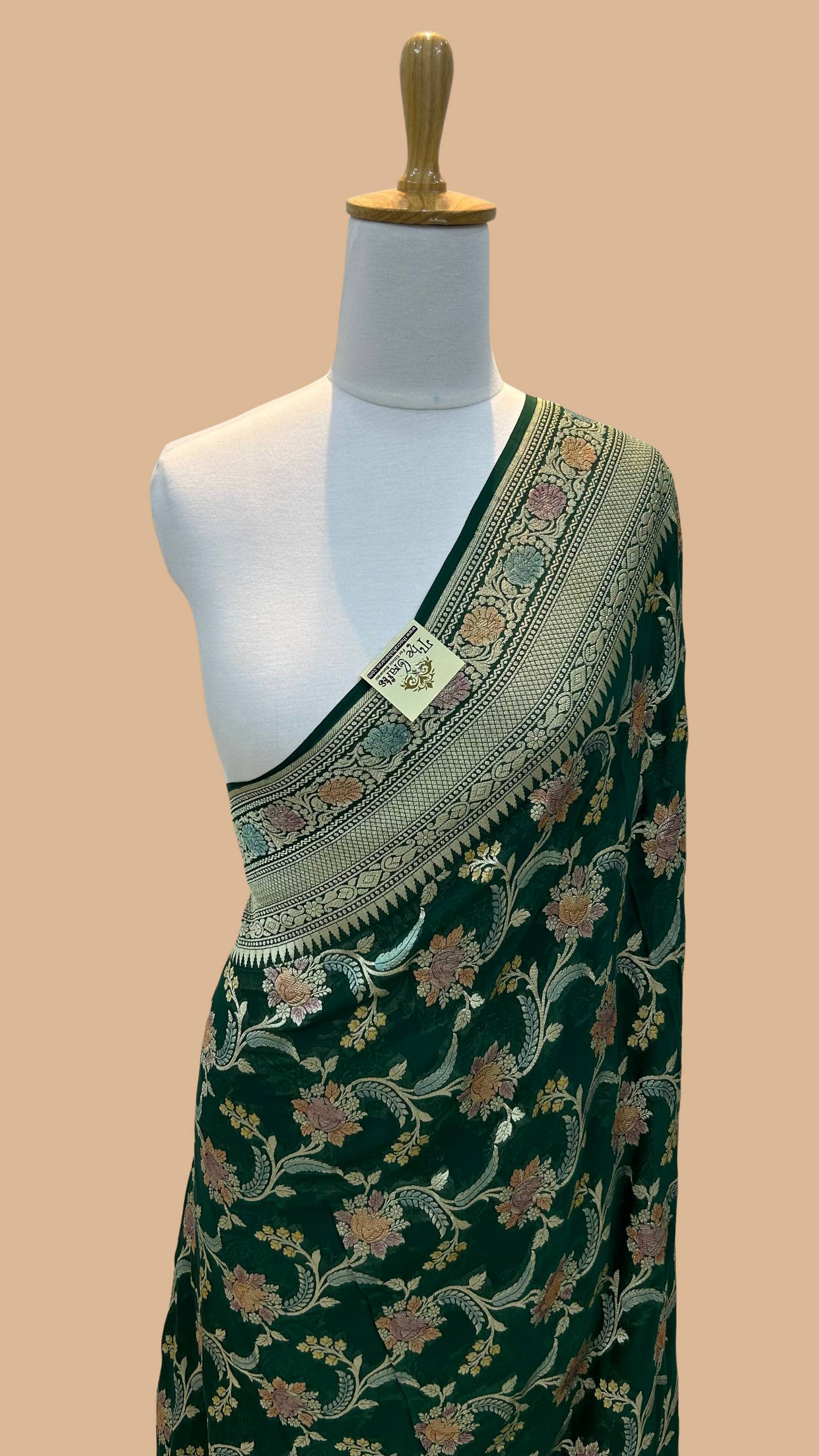 Khaddi Georgette Handloom Banarasi Saree