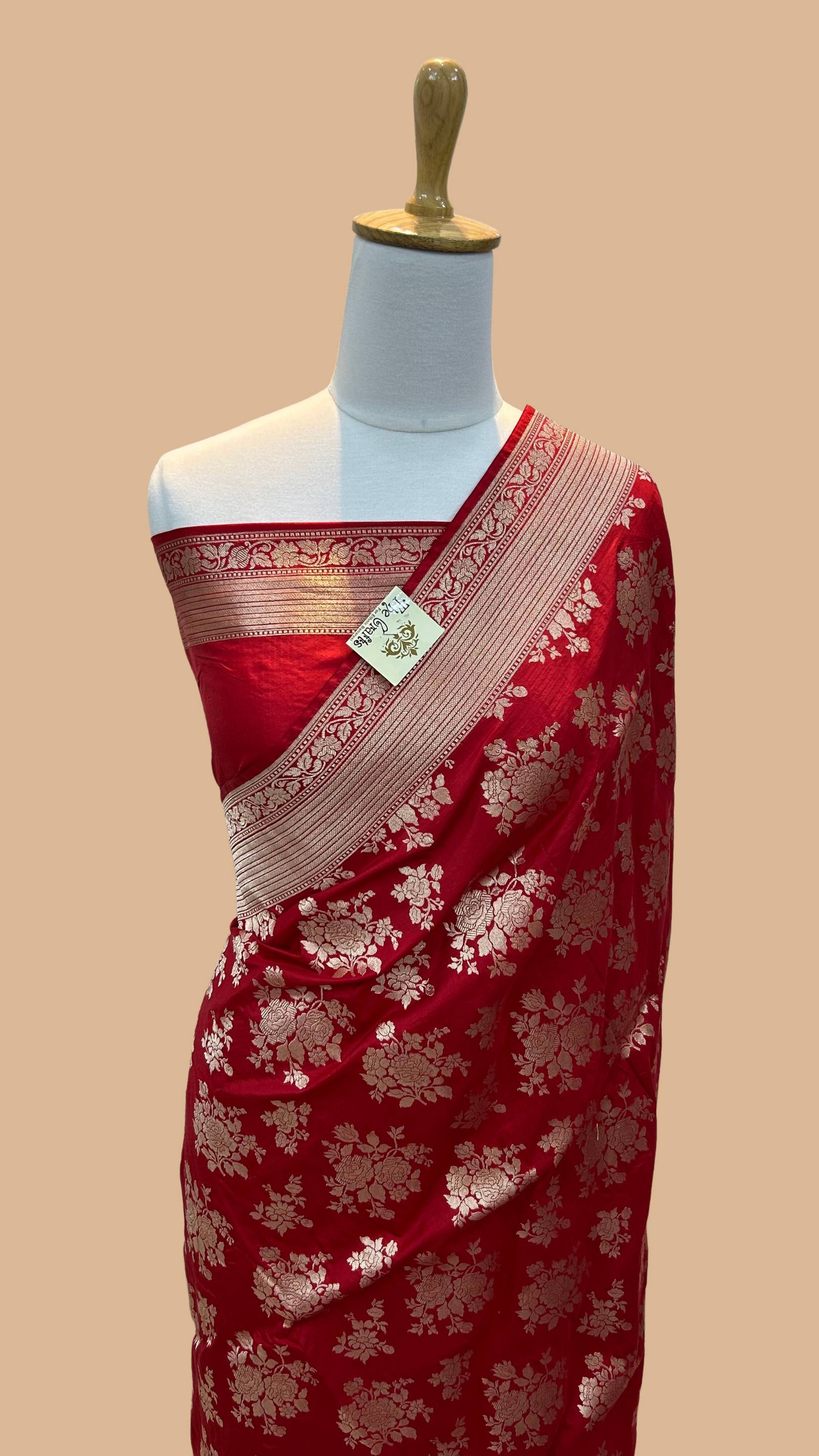 Pure Katan Silk Handloom Banarasi Saree - Jaal work