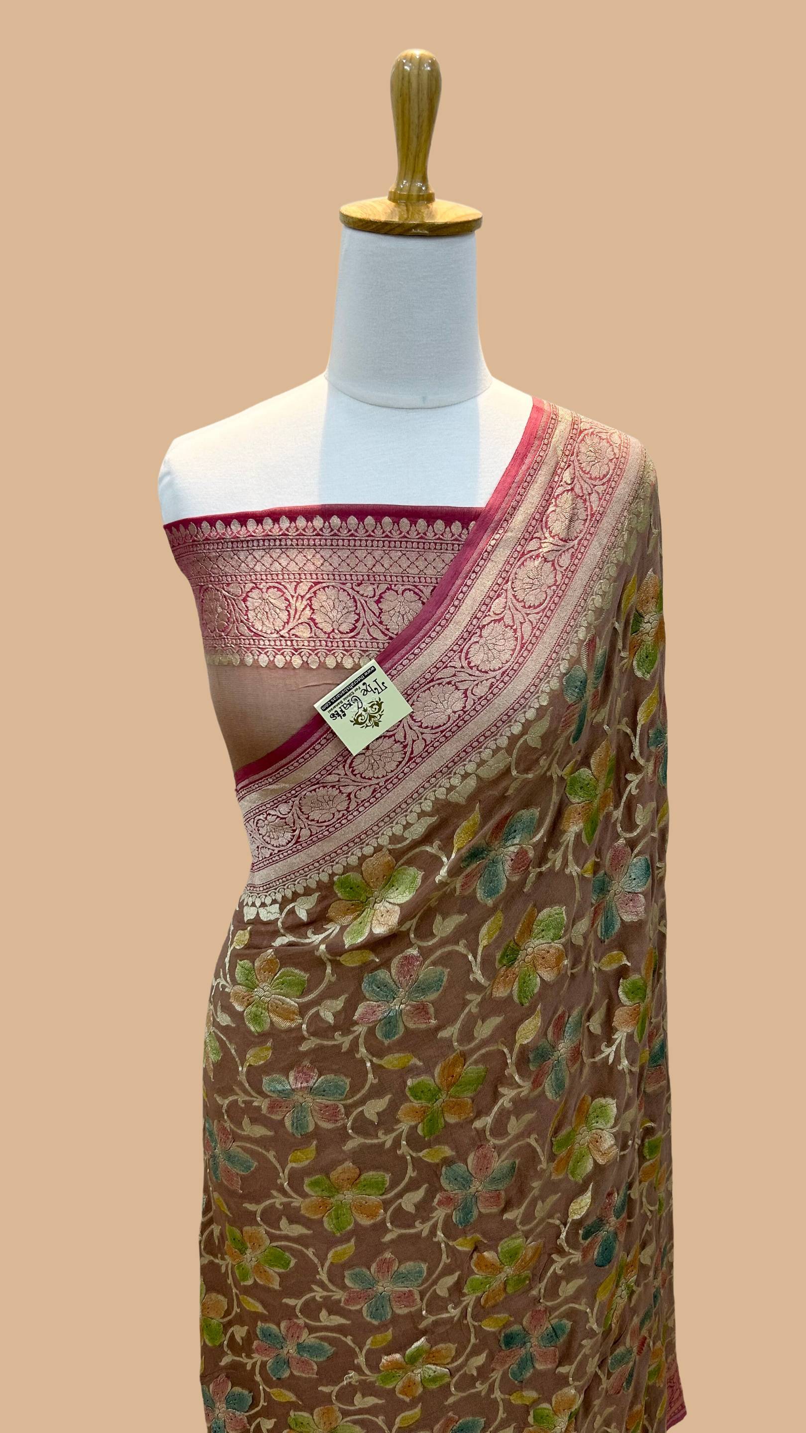 Khaddi Georgette Handloom Banarasi Saree