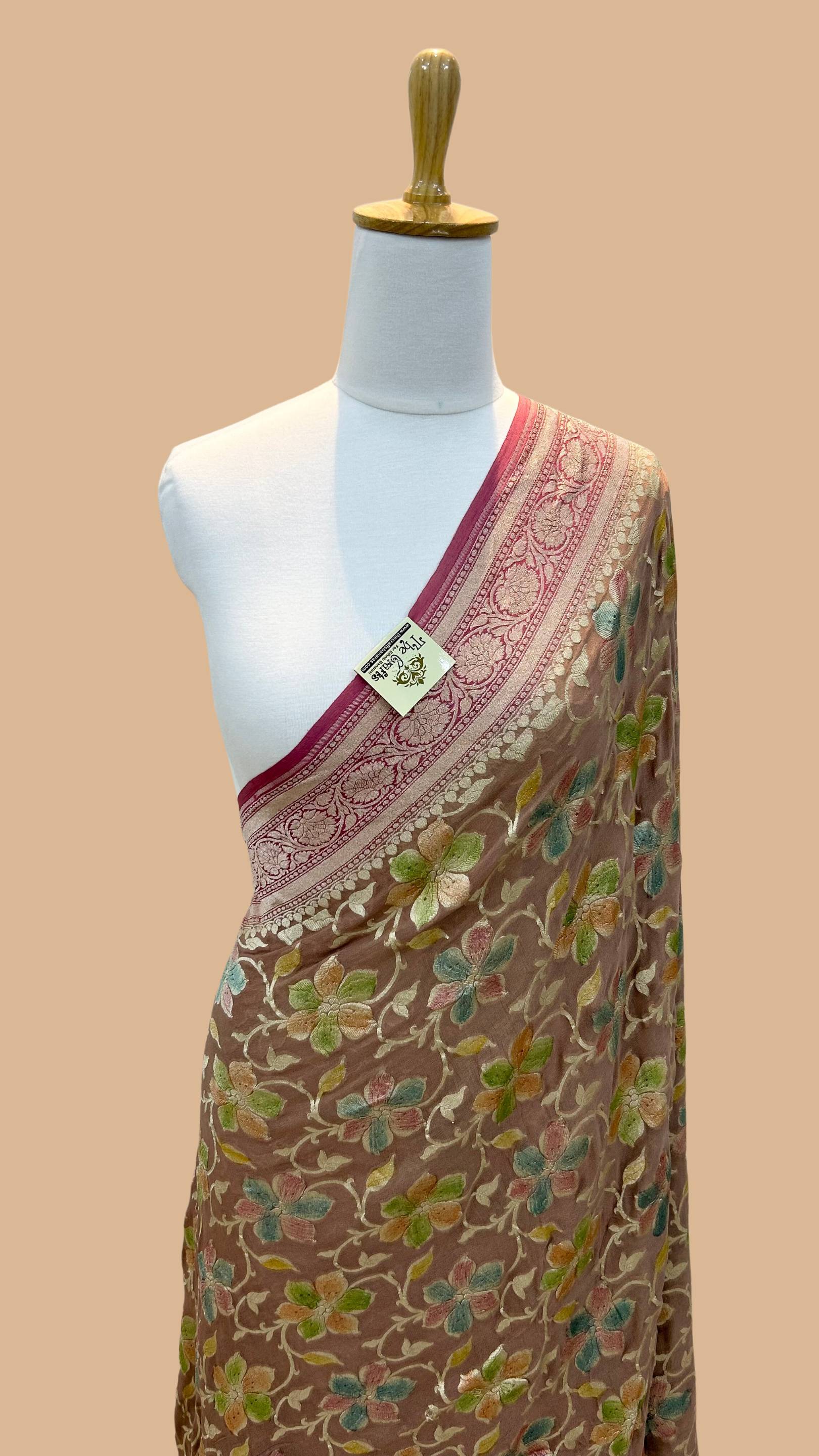 Khaddi Georgette Handloom Banarasi Saree