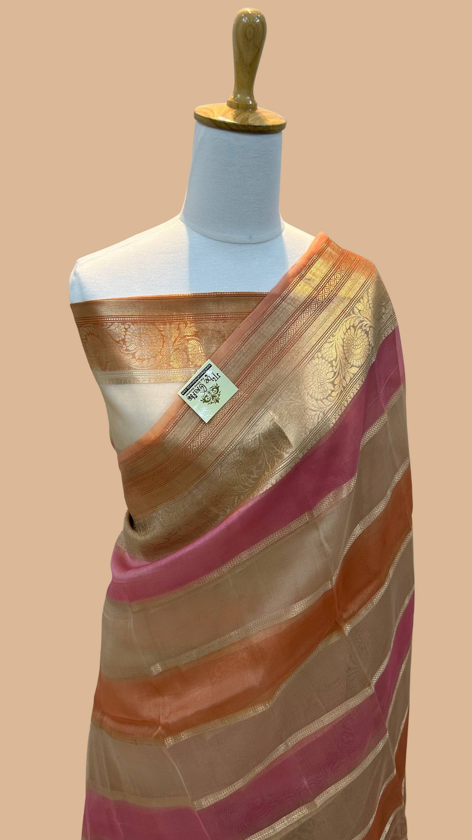 Pure Kora Tissue Silk Handloom Banarasi Saree