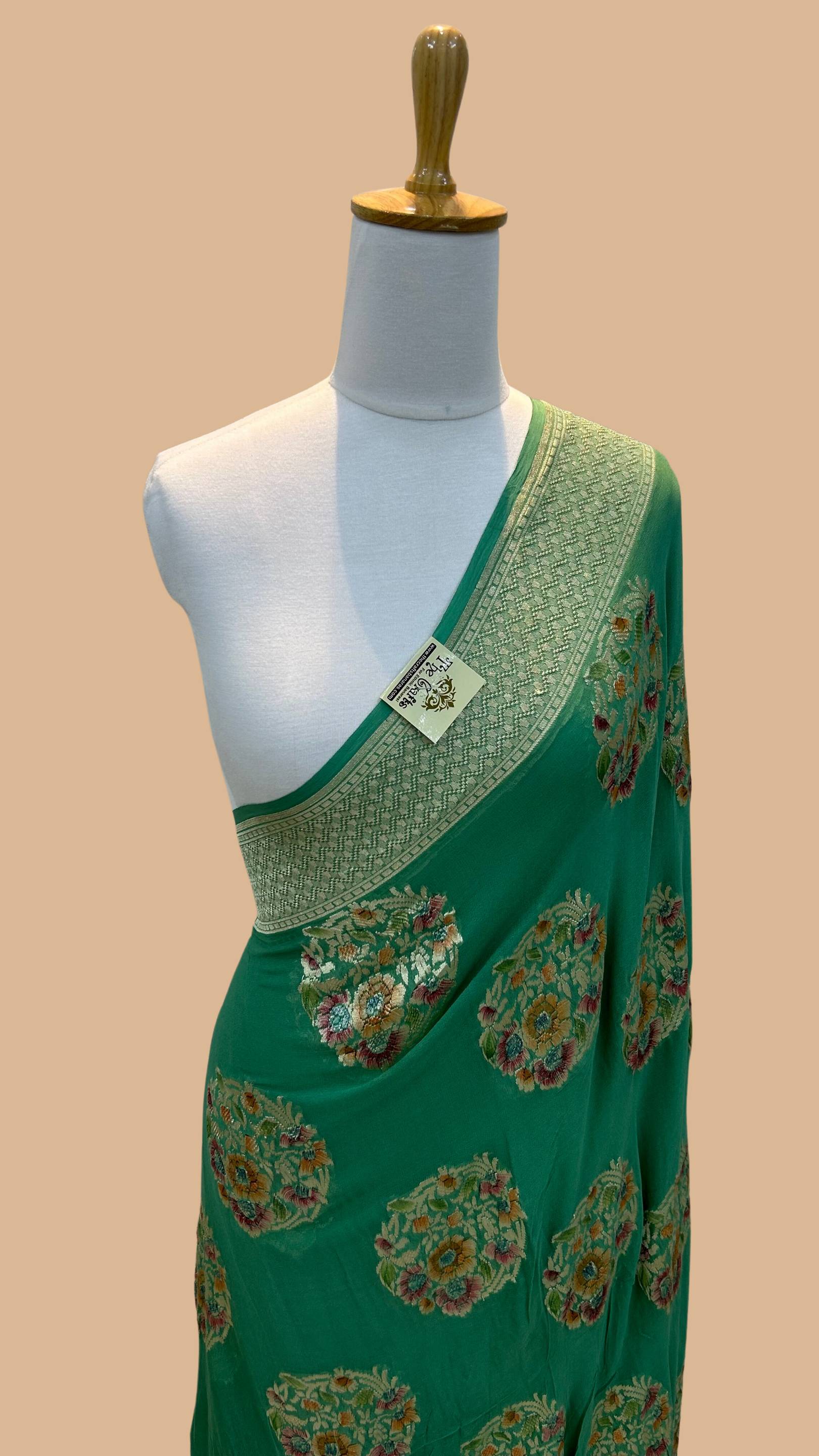 Khaddi Georgette Banarasi Saree - Water Zari