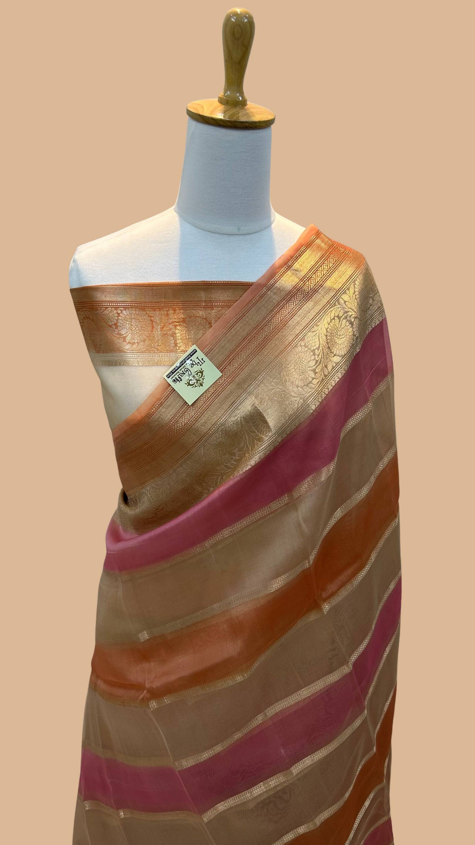 Pure Kora Tissue Silk Handloom Banarasi Saree