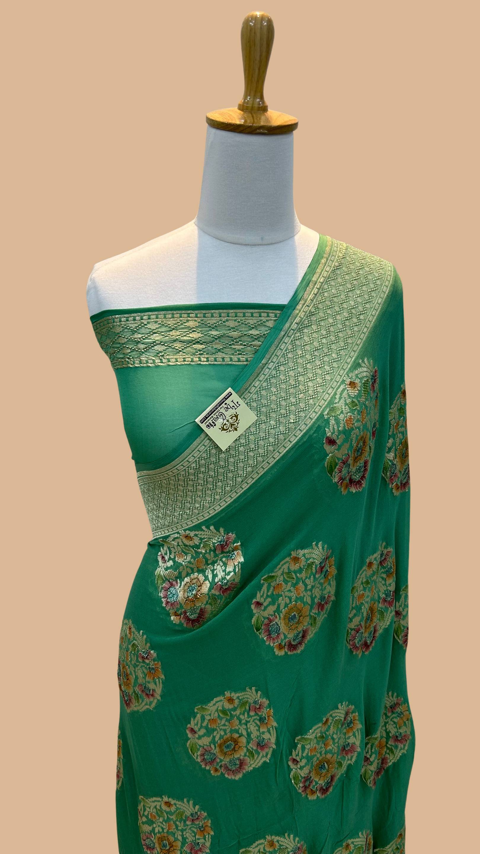 Khaddi Georgette Banarasi Saree - Water Zari