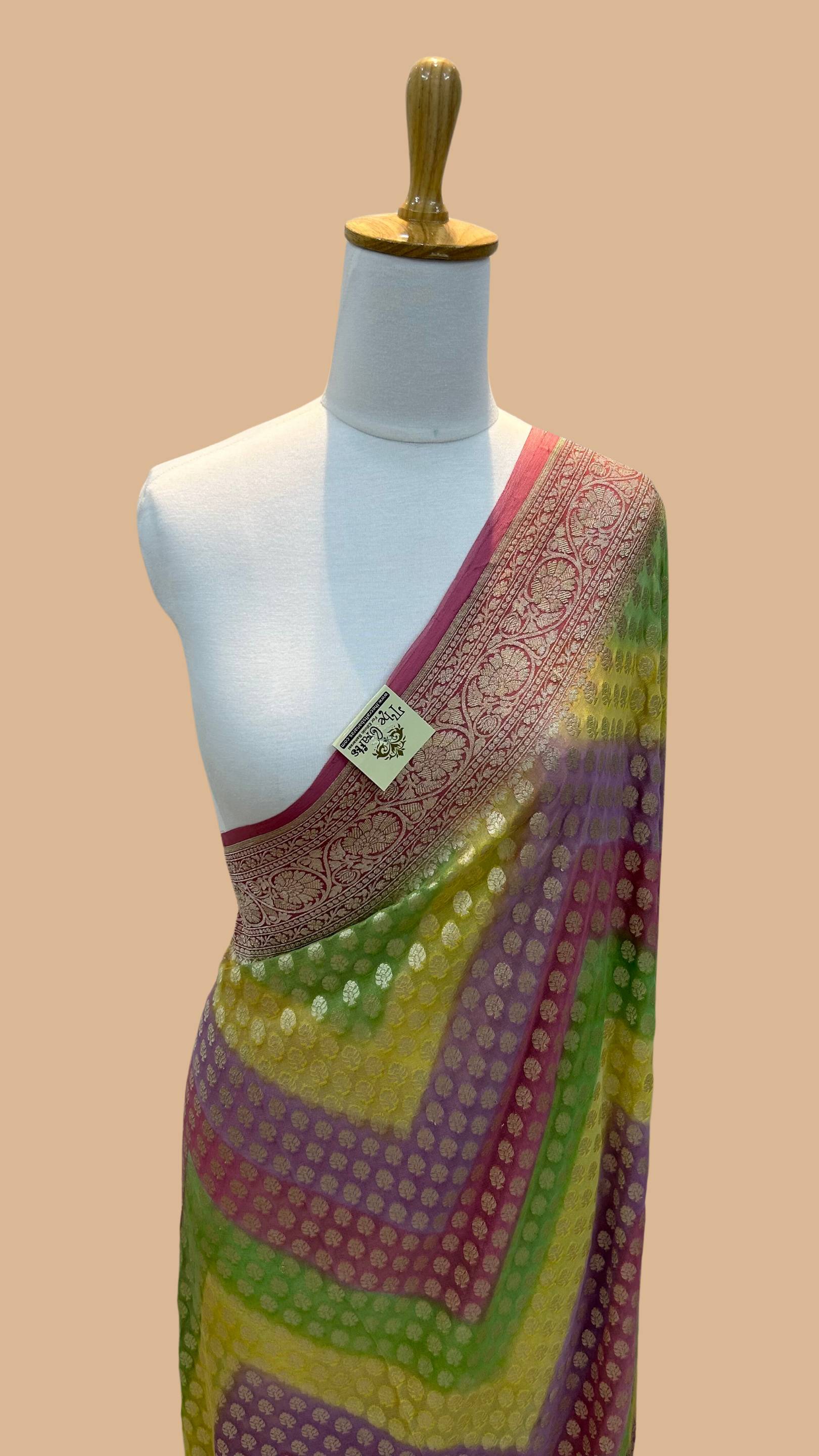 Khaddi Georgette Handloom Banarasi Saree