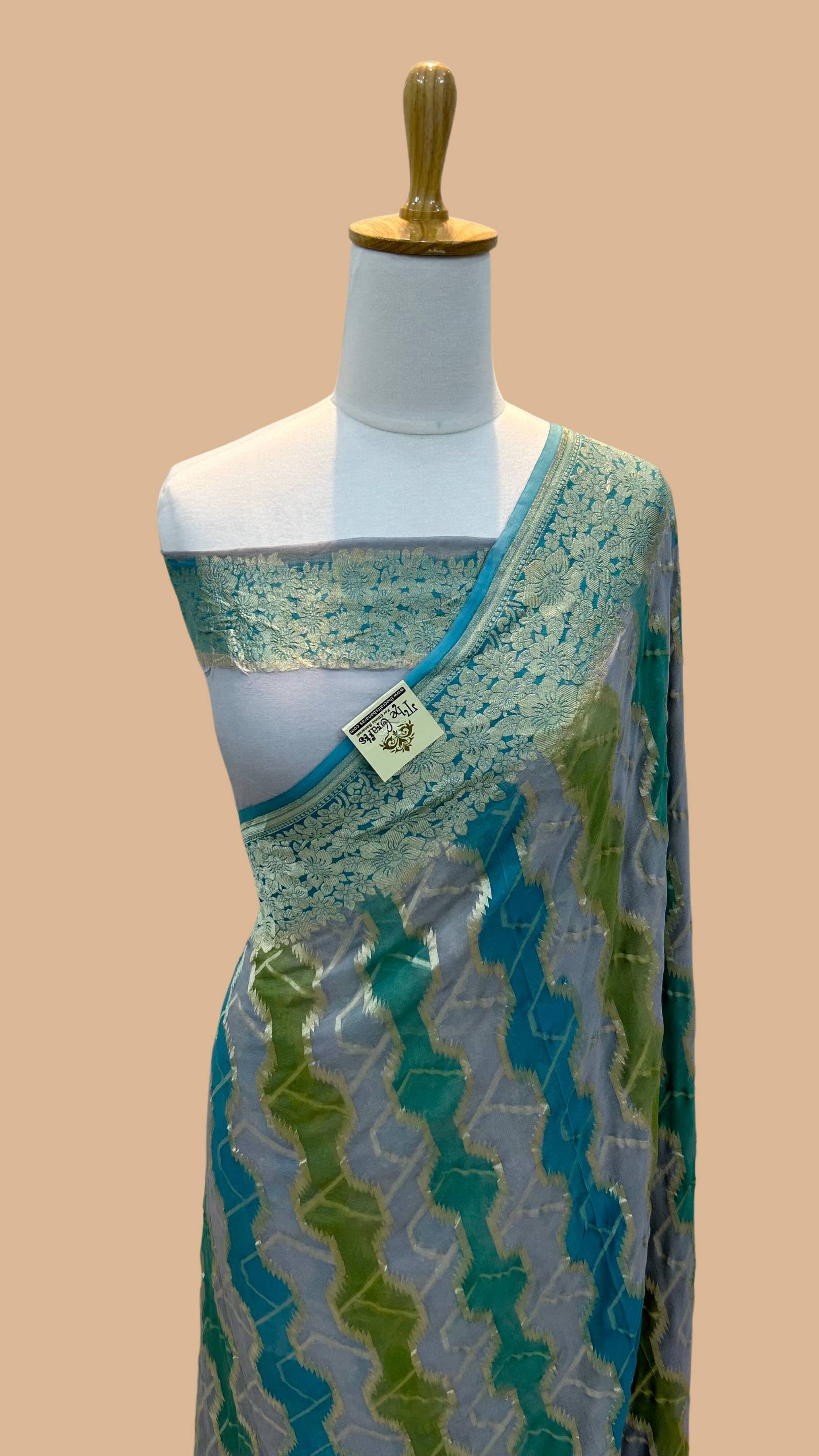 Khaddi Georgette Handloom Banarasi Saree