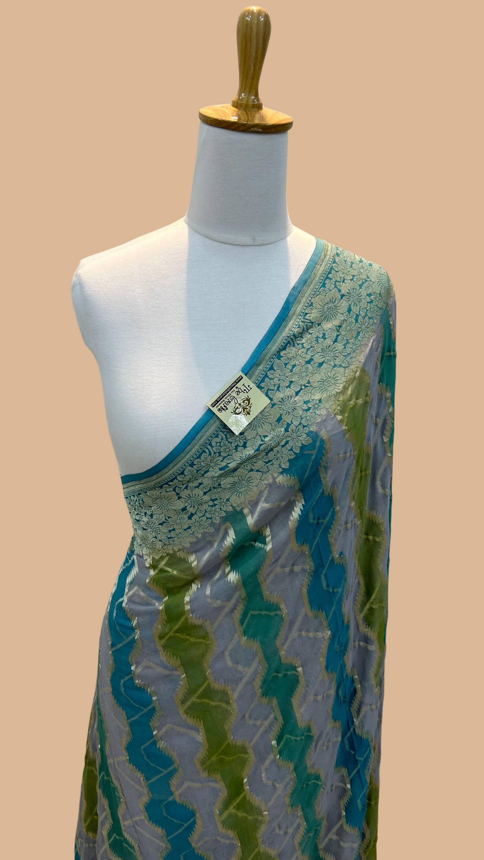 Khaddi Georgette Handloom Banarasi Saree