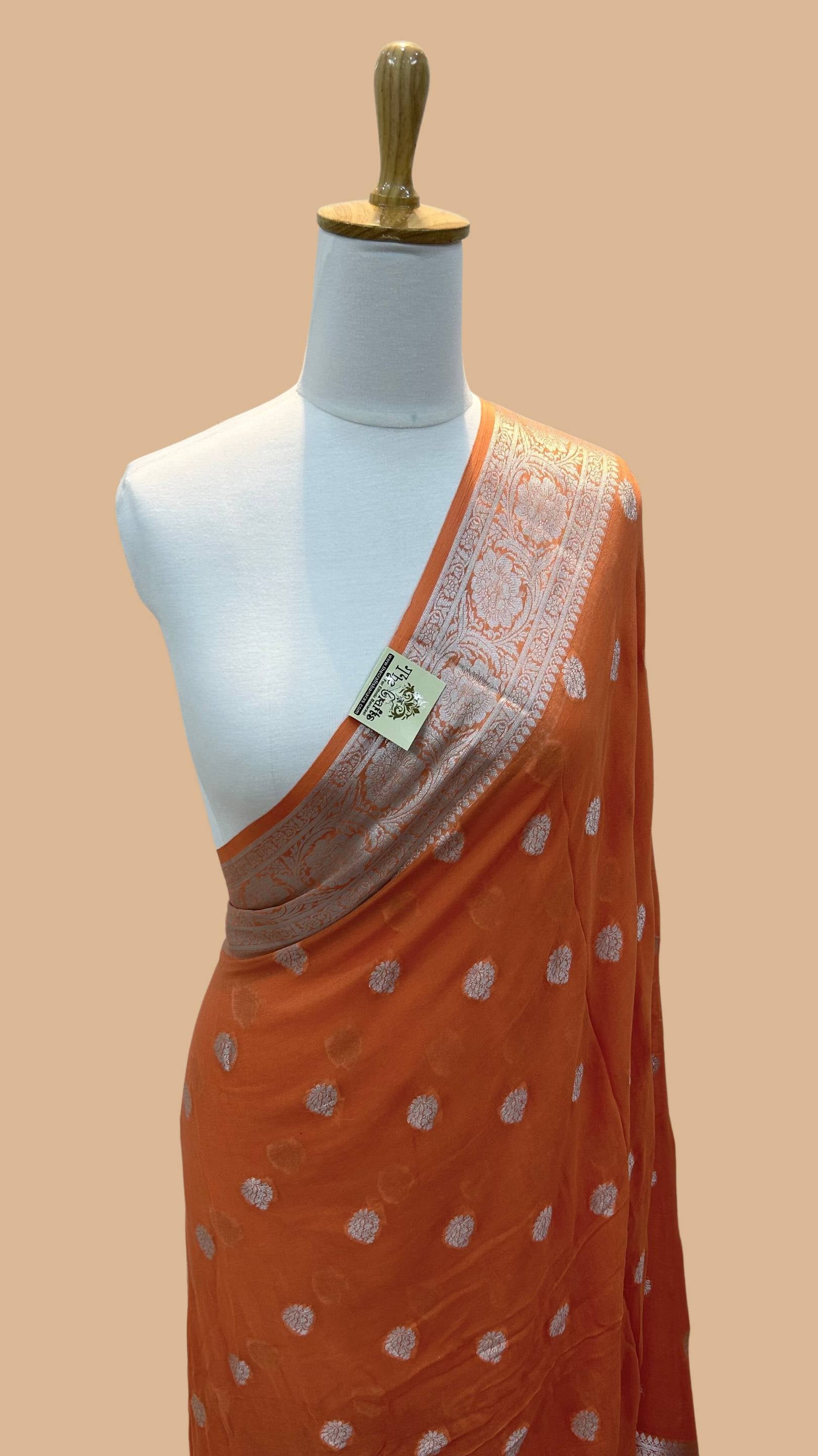 Pure Khaddi Chiffon Banarasi Saree