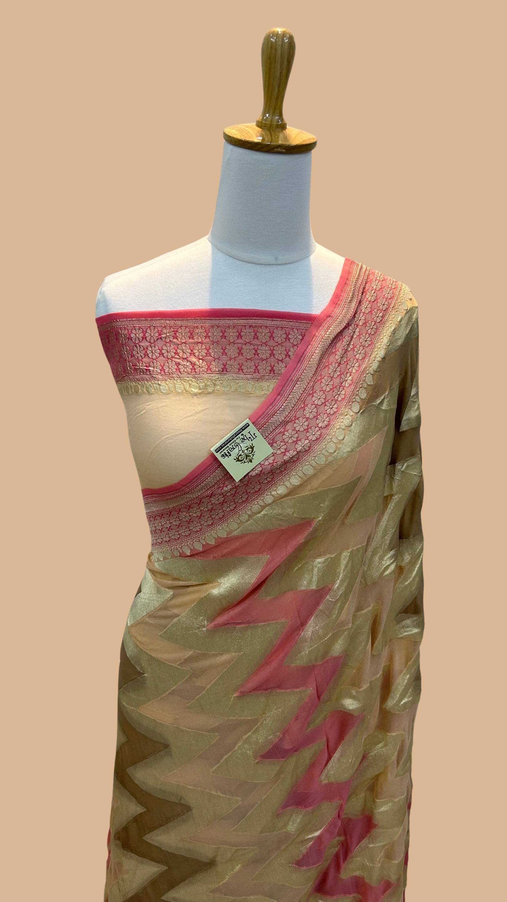 Khaddi Georgette Handloom Banarasi Saree