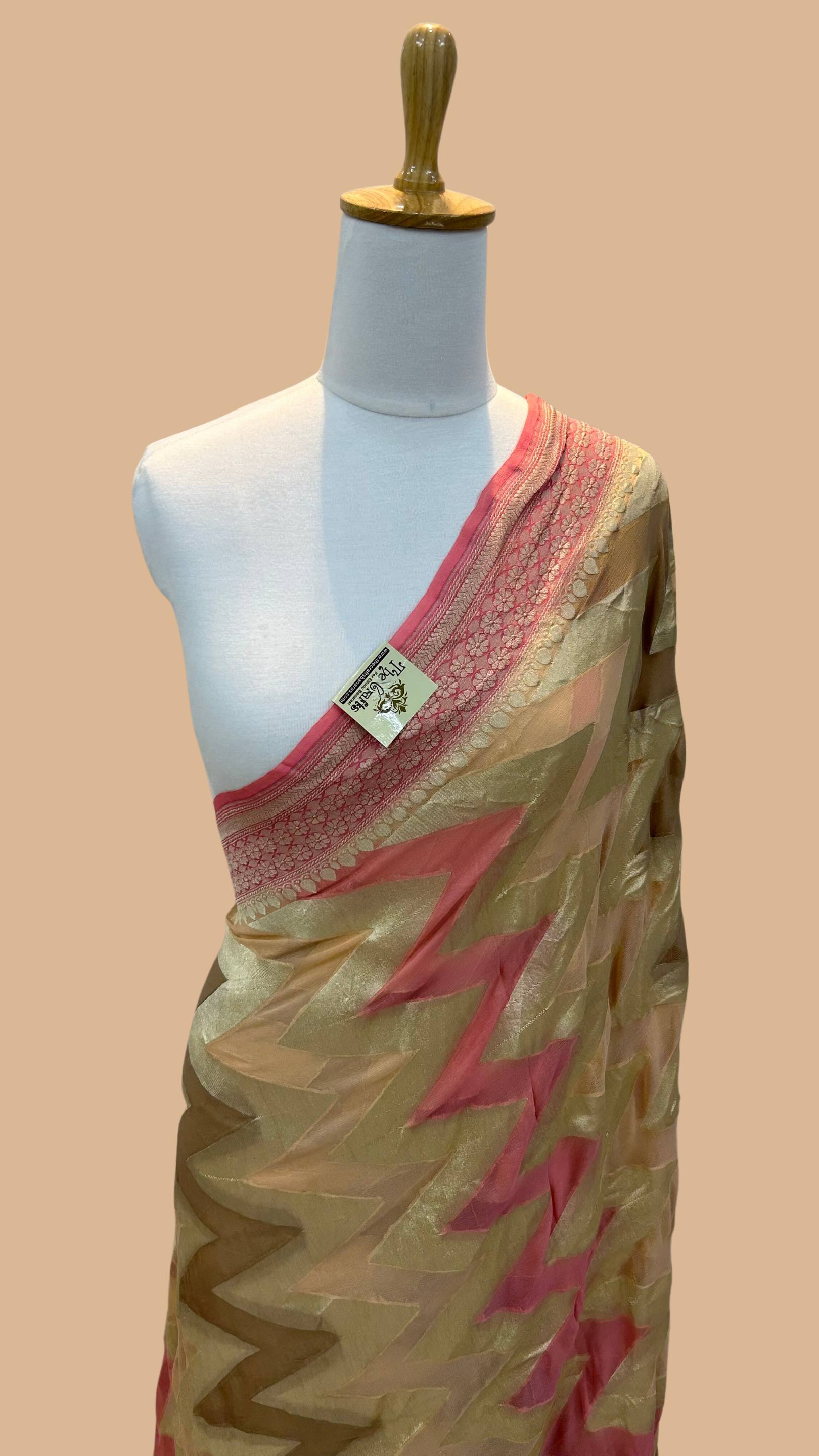 Khaddi Georgette Handloom Banarasi Saree