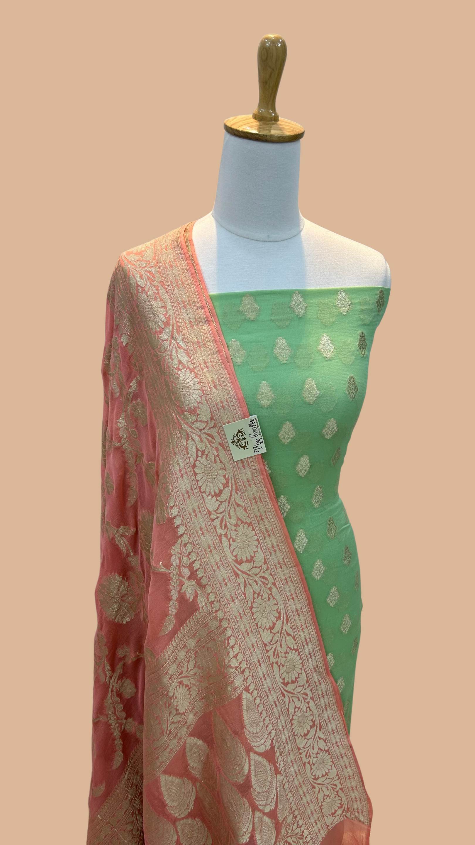 Banarasi Khaddi Georgette Dress Material