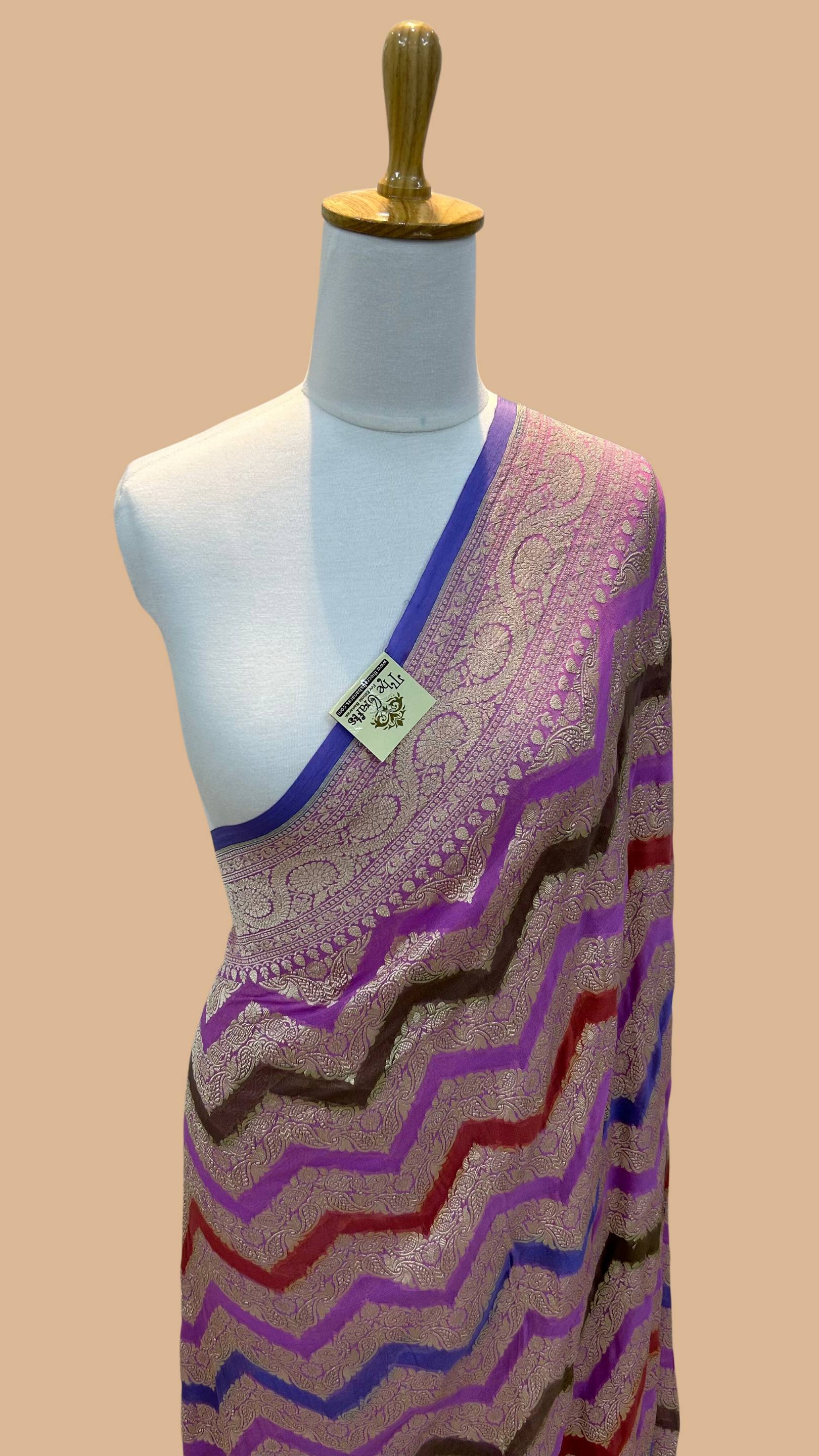 Khaddi Georgette Handloom Banarasi Saree