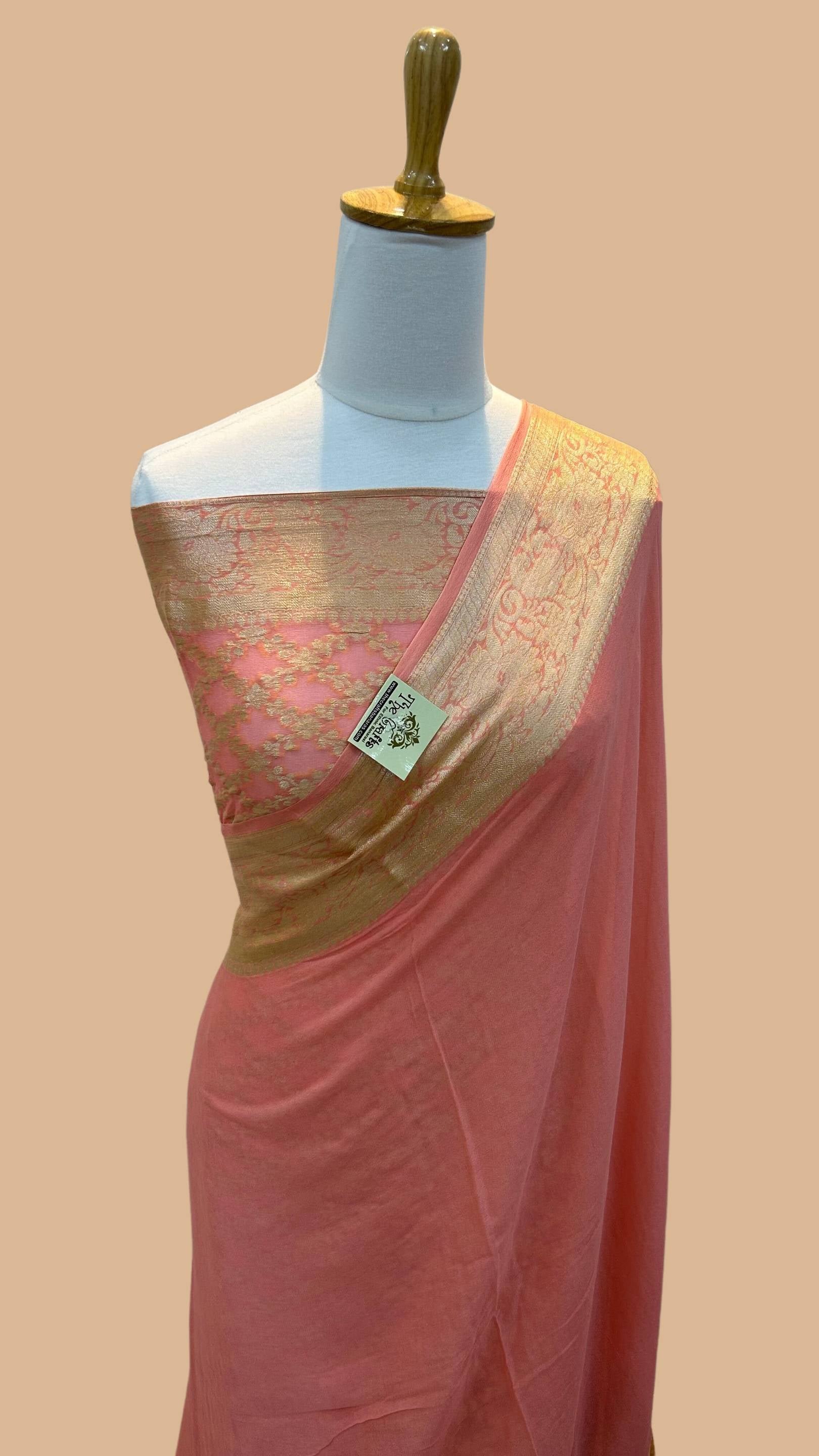 Pure Khaddi Chiffon Banarasi Saree