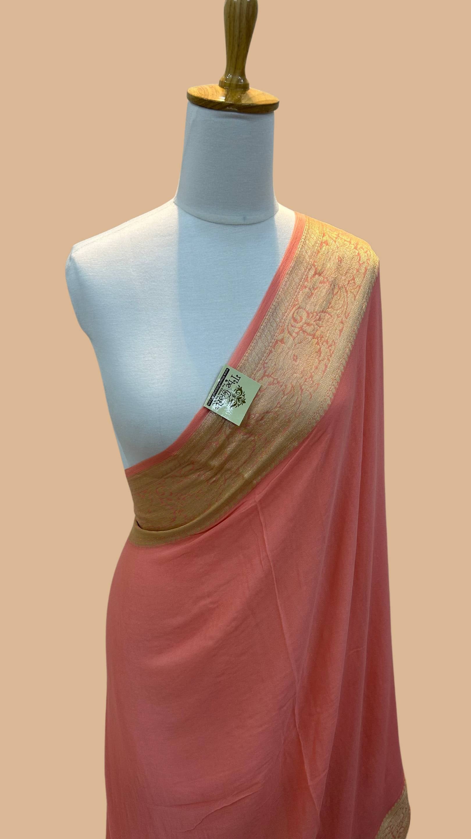 Pure Khaddi Chiffon Banarasi Saree