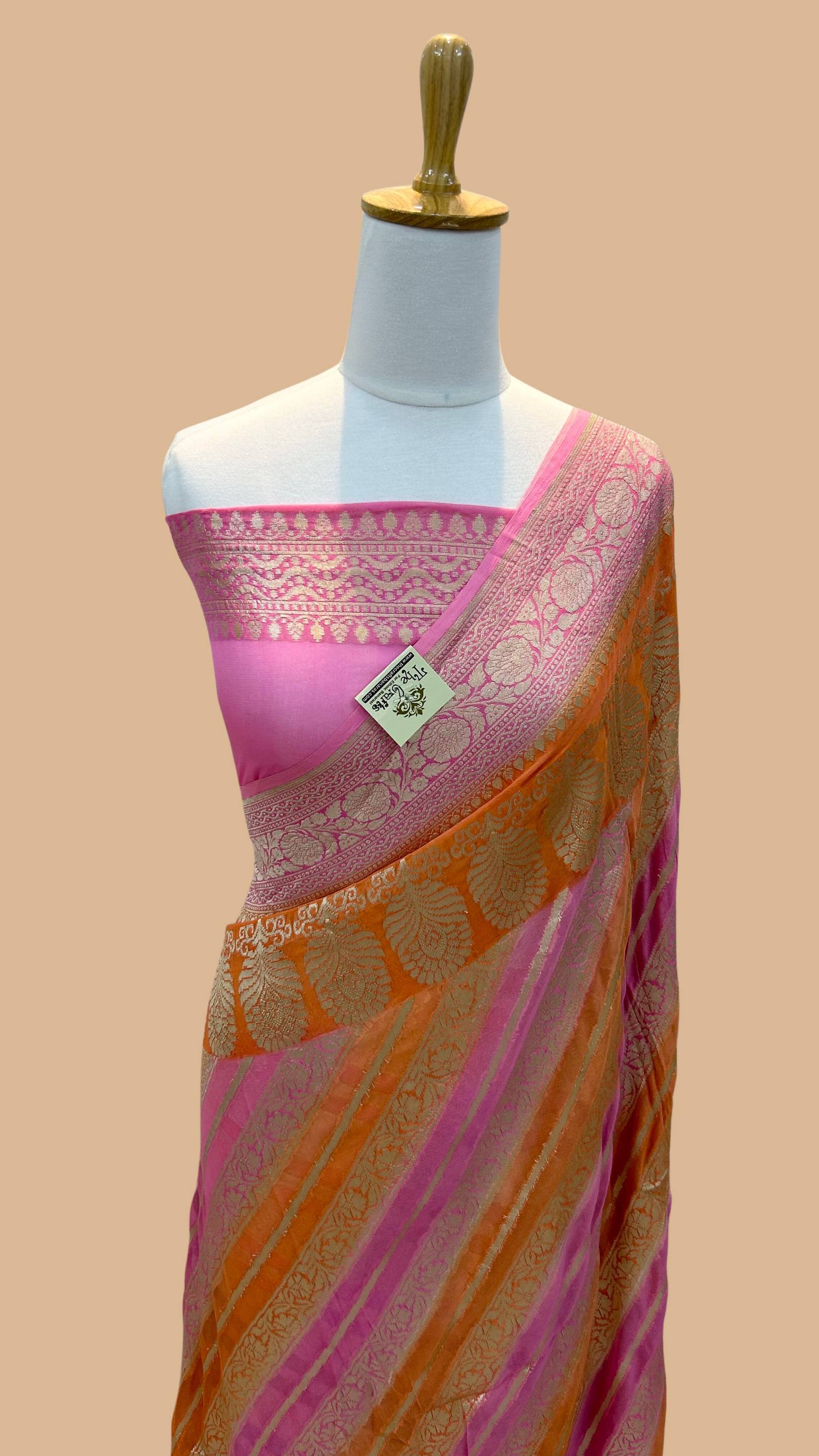 Khaddi Georgette Handloom Banarasi Saree