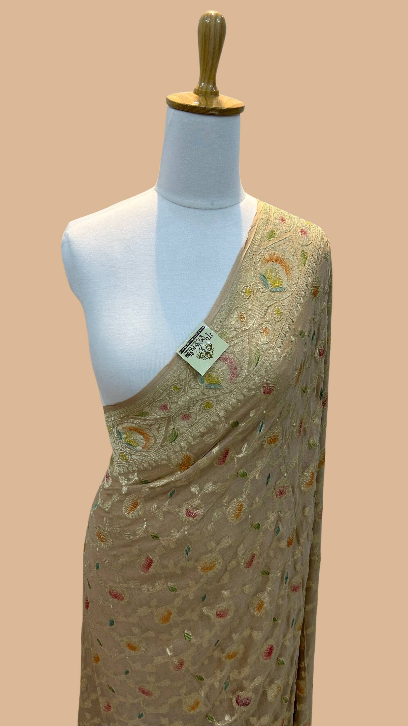 Khaddi Georgette Handloom Banarasi Saree