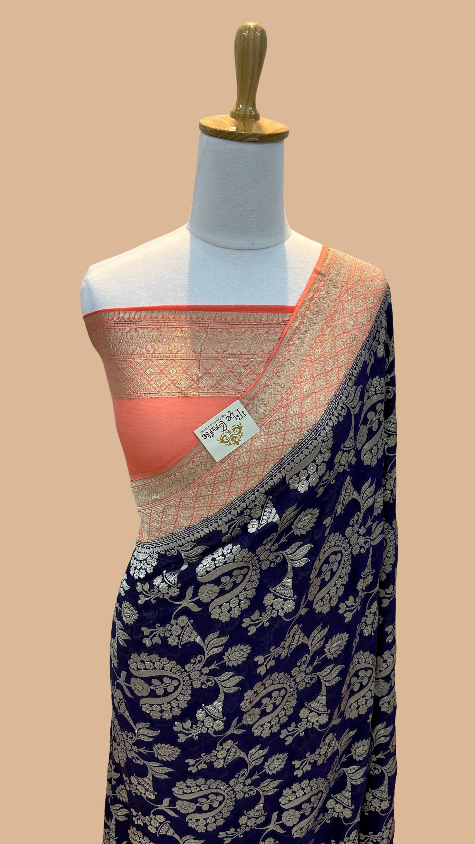 Khaddi Georgette Banarasi Saree - Water Zari