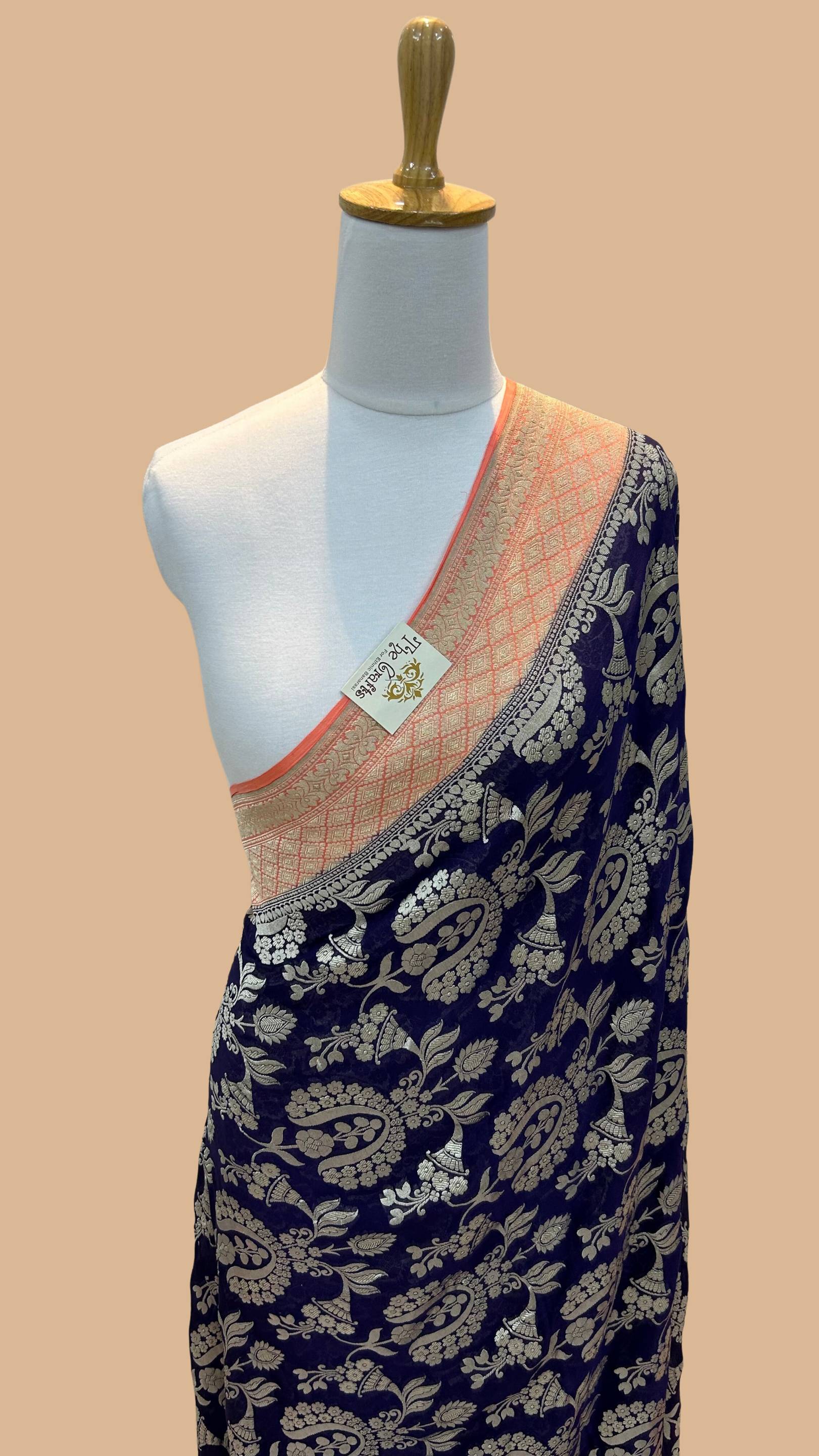 Khaddi Georgette Banarasi Saree - Water Zari