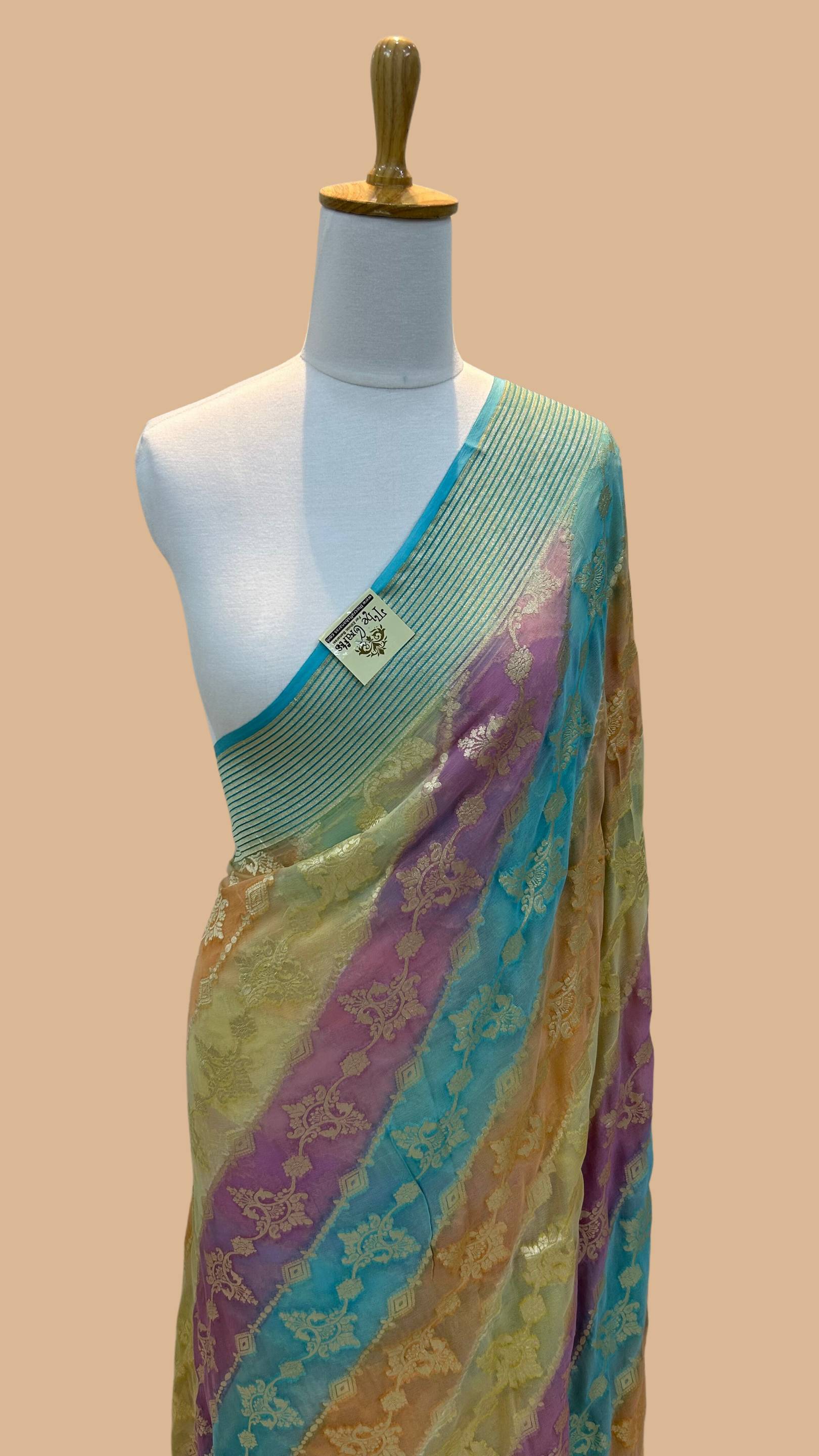 Khaddi Georgette Handloom Banarasi Saree