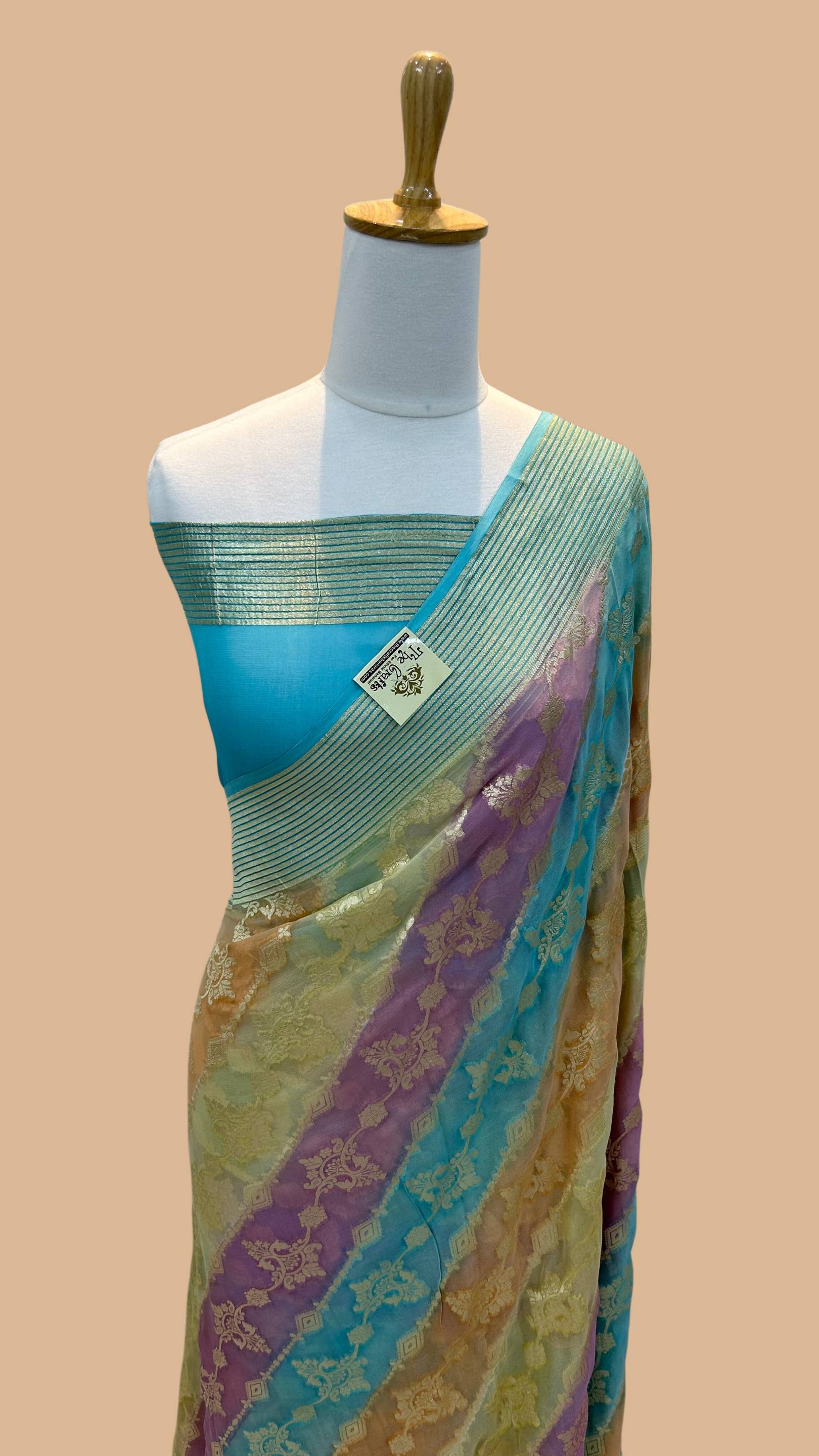 Khaddi Georgette Handloom Banarasi Saree