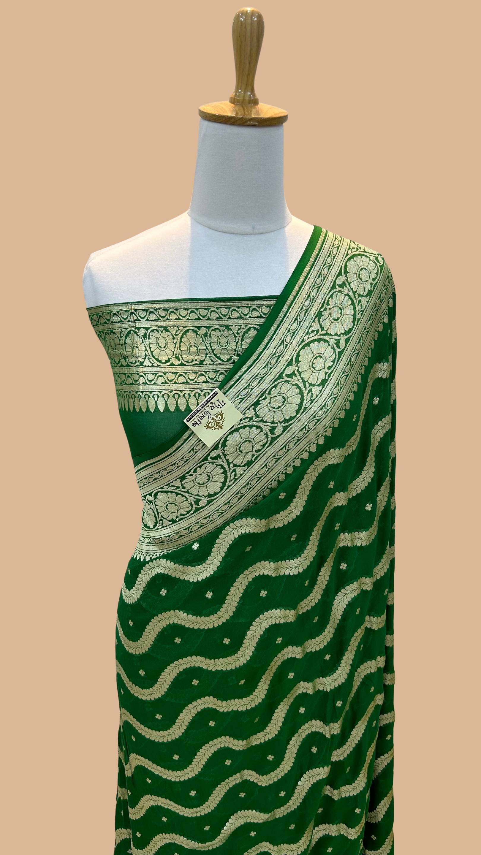 Khaddi Georgette Handloom Banarasi Saree