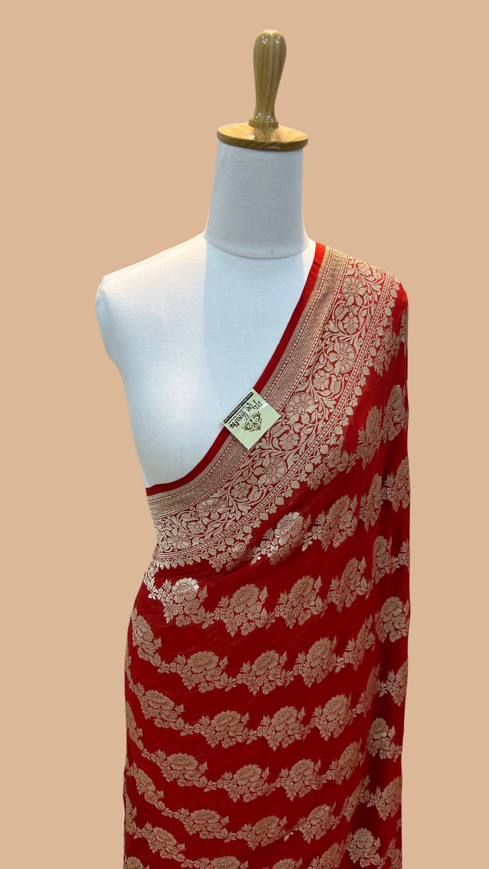 Khaddi Georgette Handloom Banarasi Saree