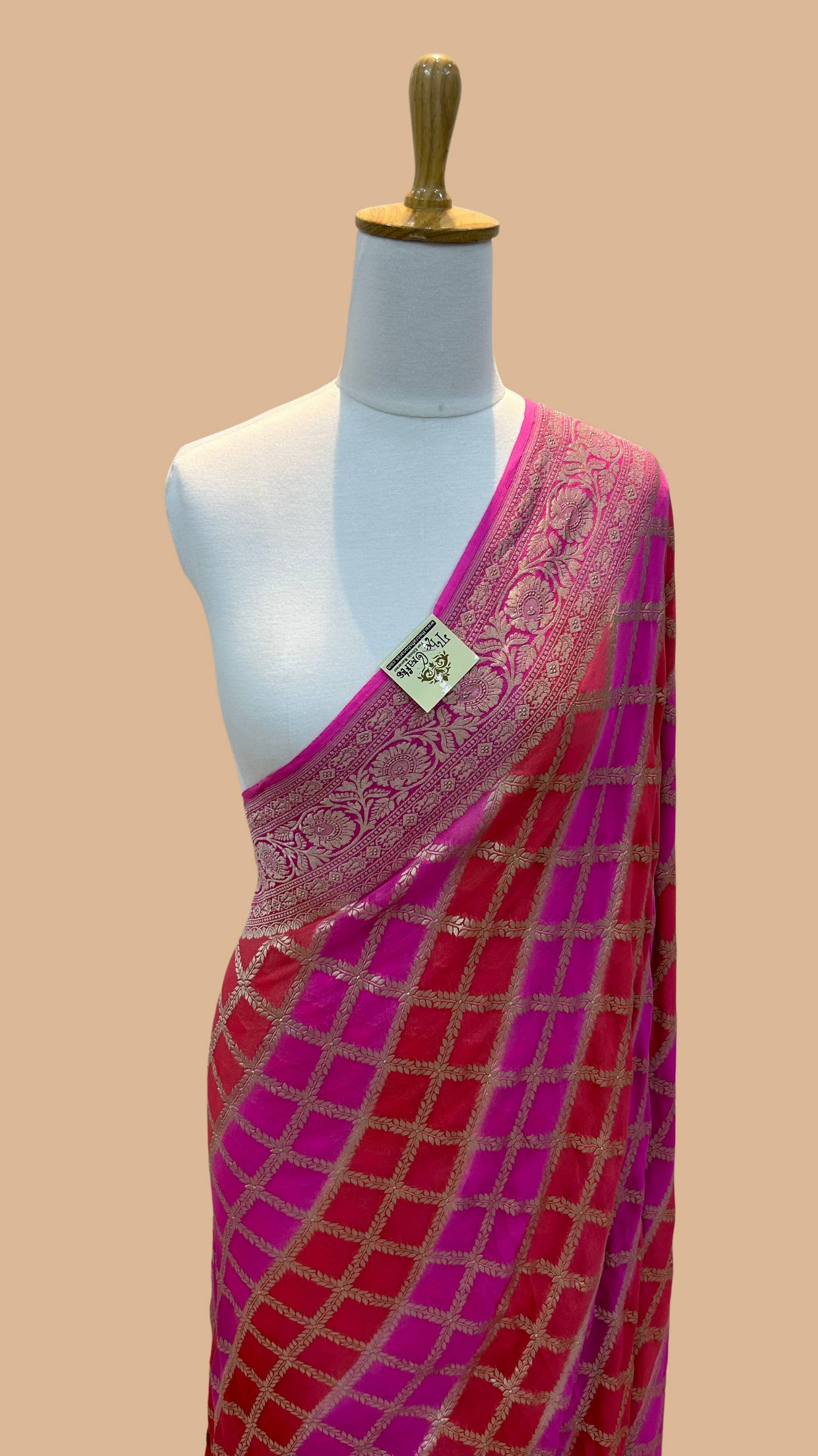 Khaddi Georgette Handloom Banarasi Saree