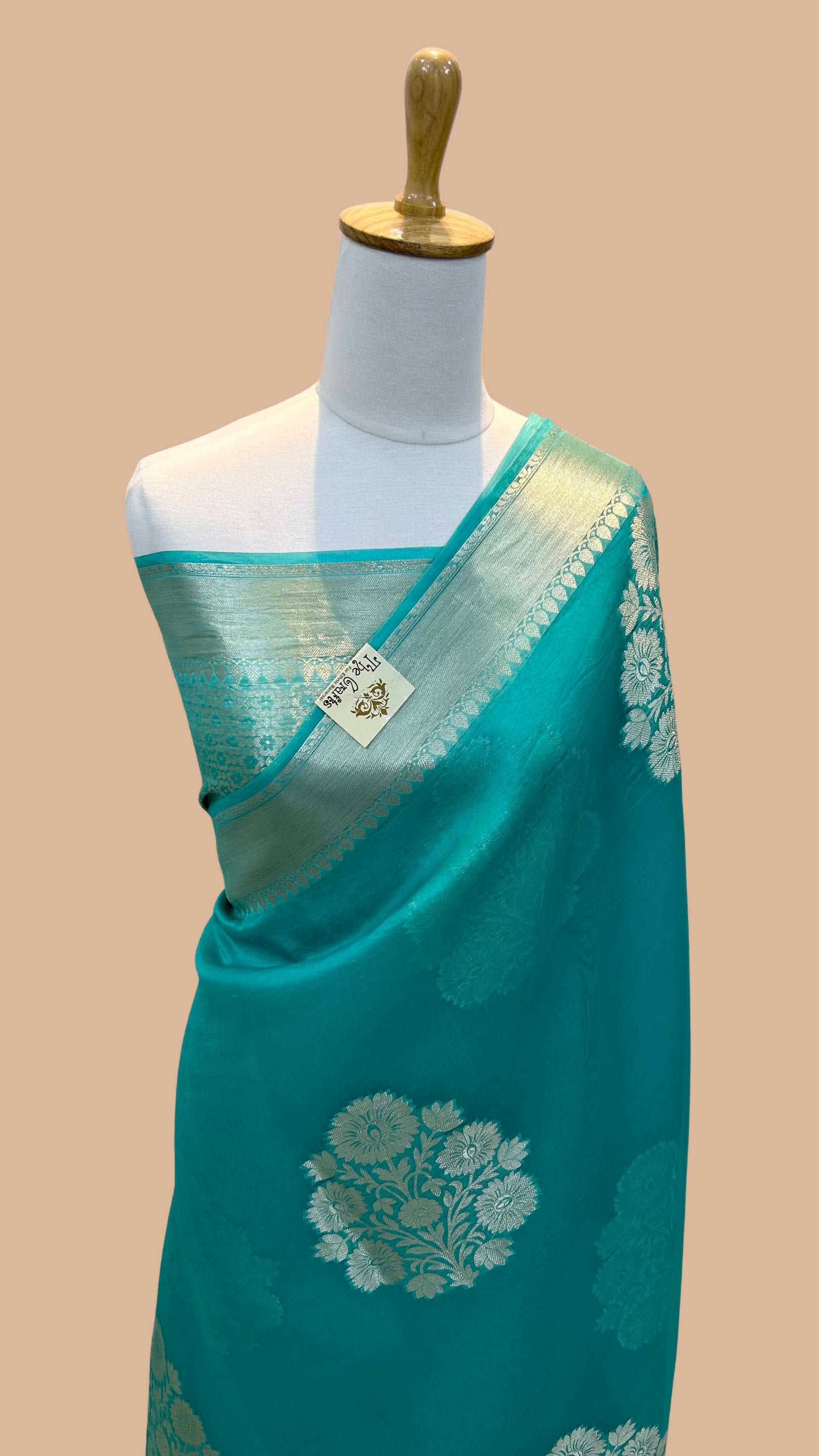 Pure Kora Silk Handloom Banarasi Saree