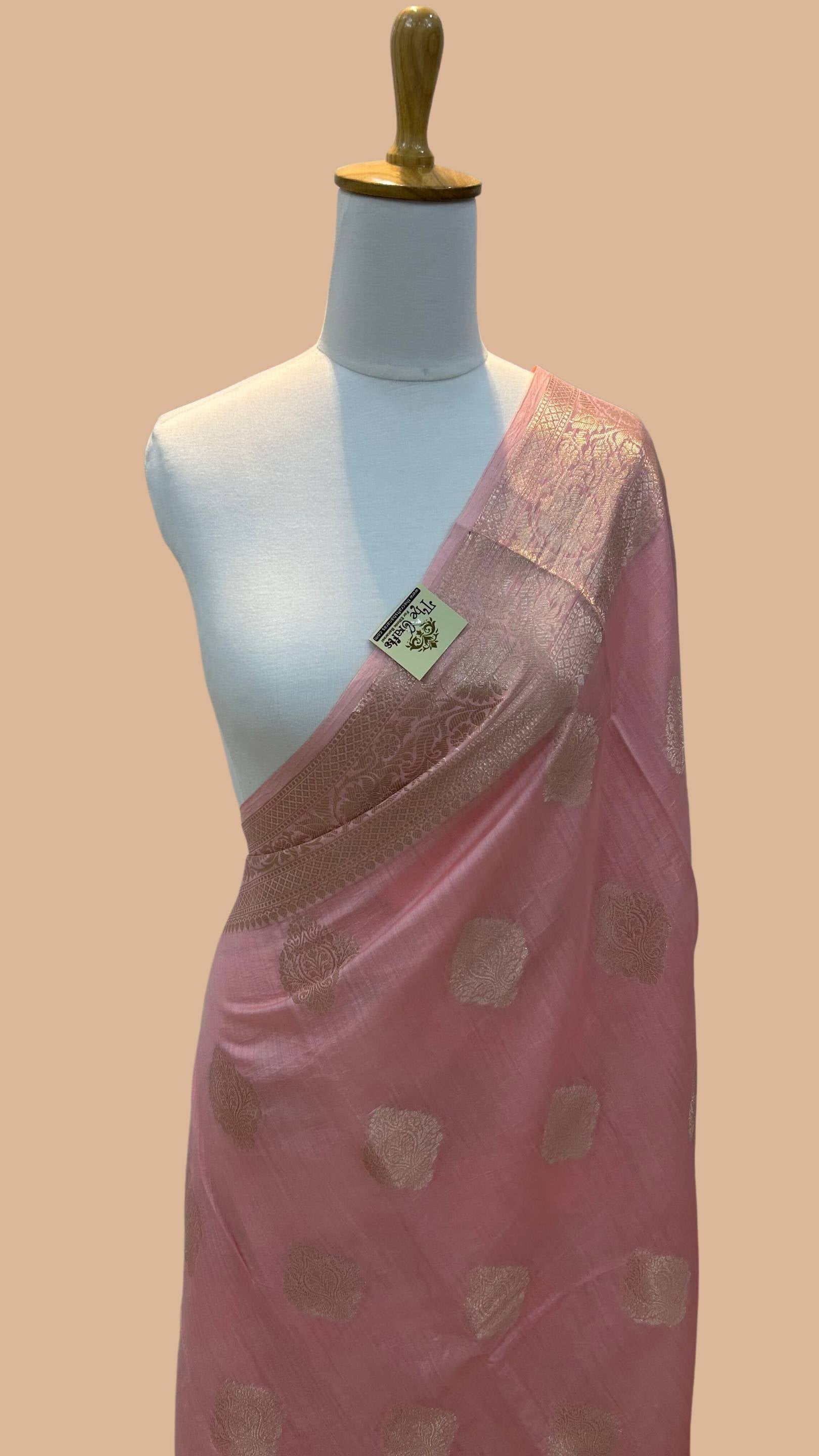 Banarasi Chiniya Silk Saree in Pastel Tone SILKMARK Certified Traditional  Indian Sari Festive, Wedding, Bridal, Party - Etsy