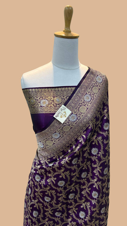 Pure Katan Silk Handloom Banarasi Saree - All over sona roopa Jaal work