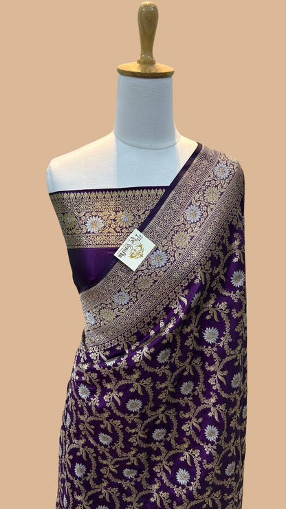 Pure Katan Silk Handloom Banarasi Saree - All over sona roopa Jaal work