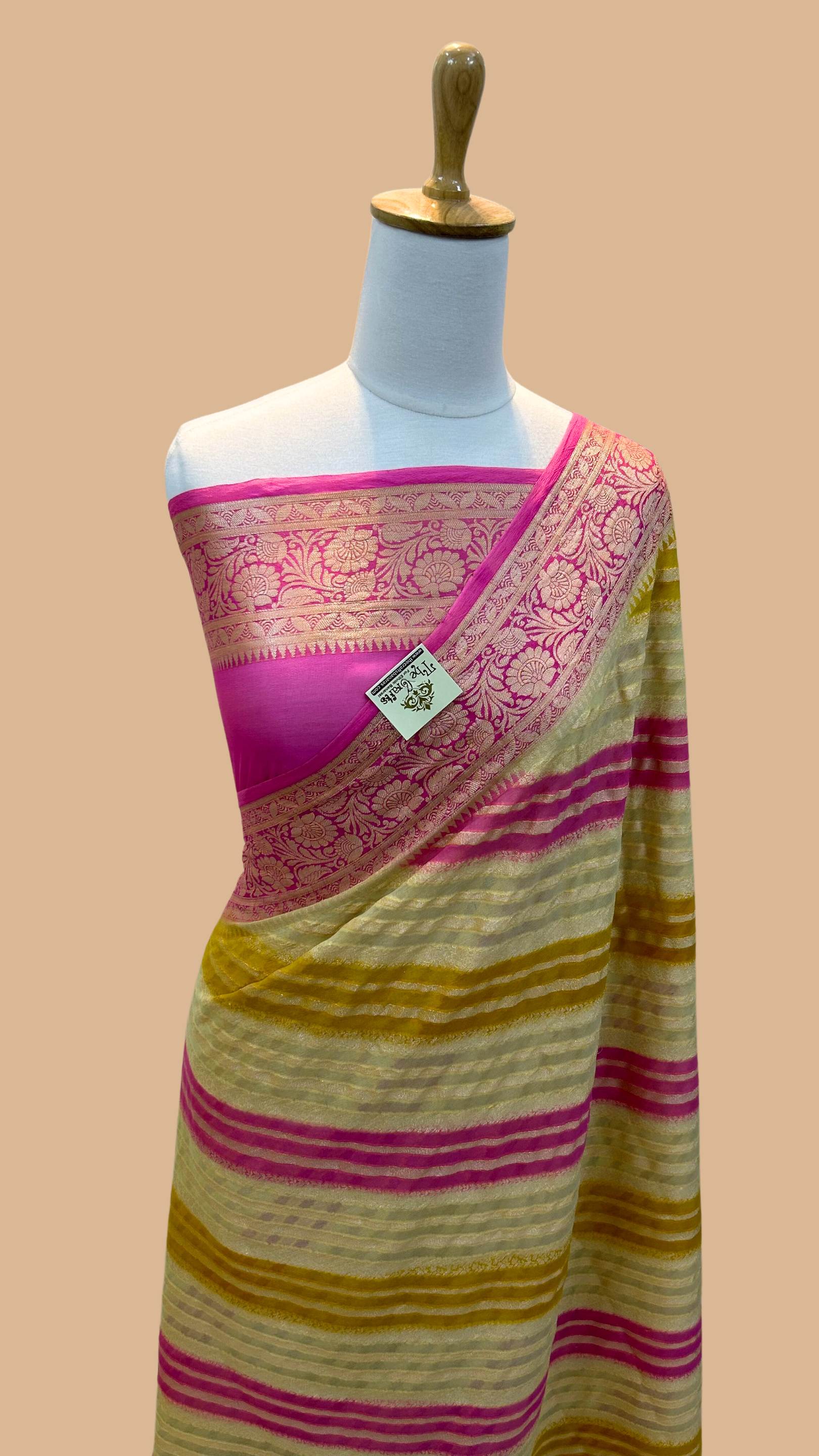 Pure Khaddi Chiffon Banarasi Saree