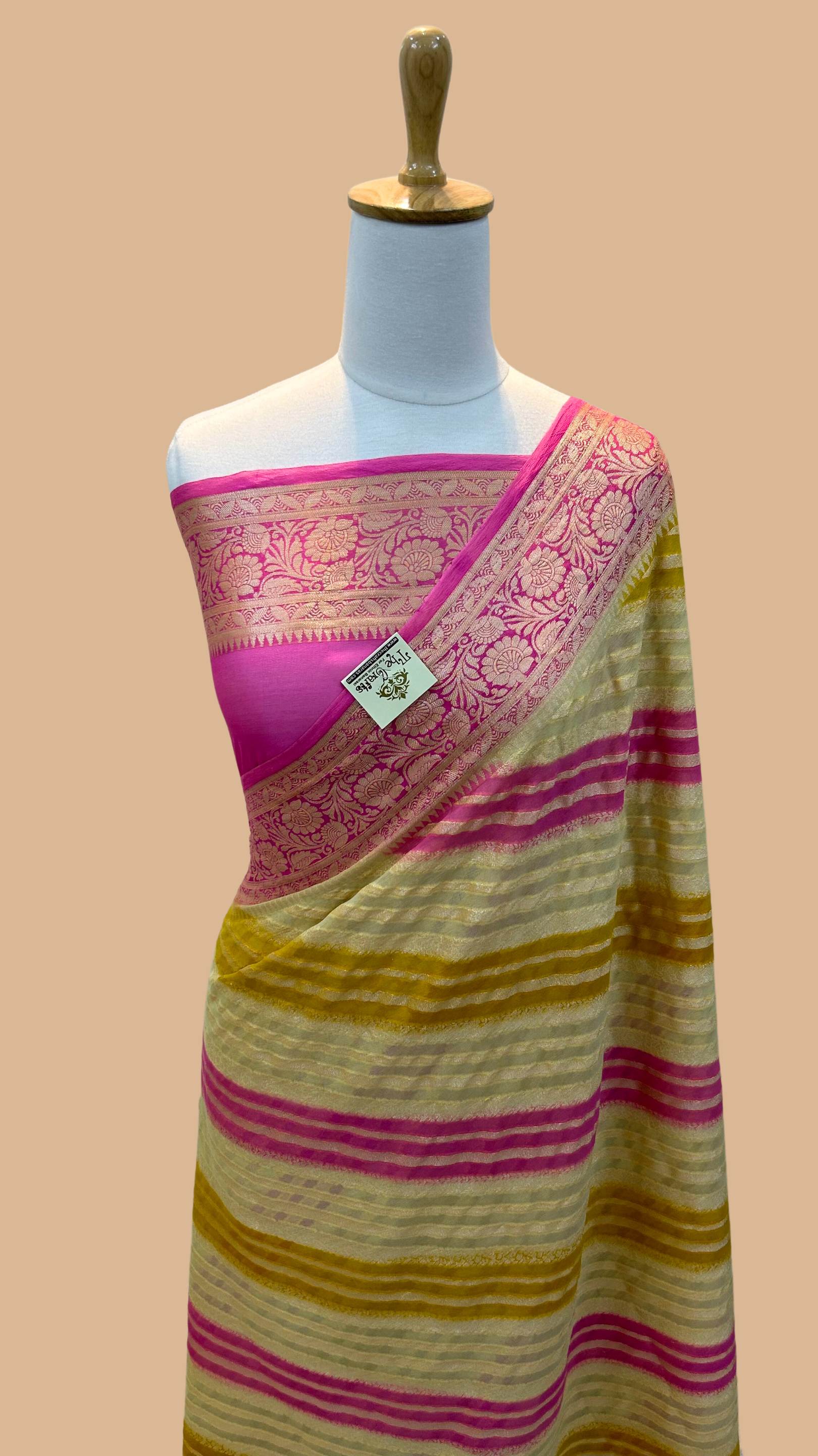 Pure Khaddi Chiffon Banarasi Saree