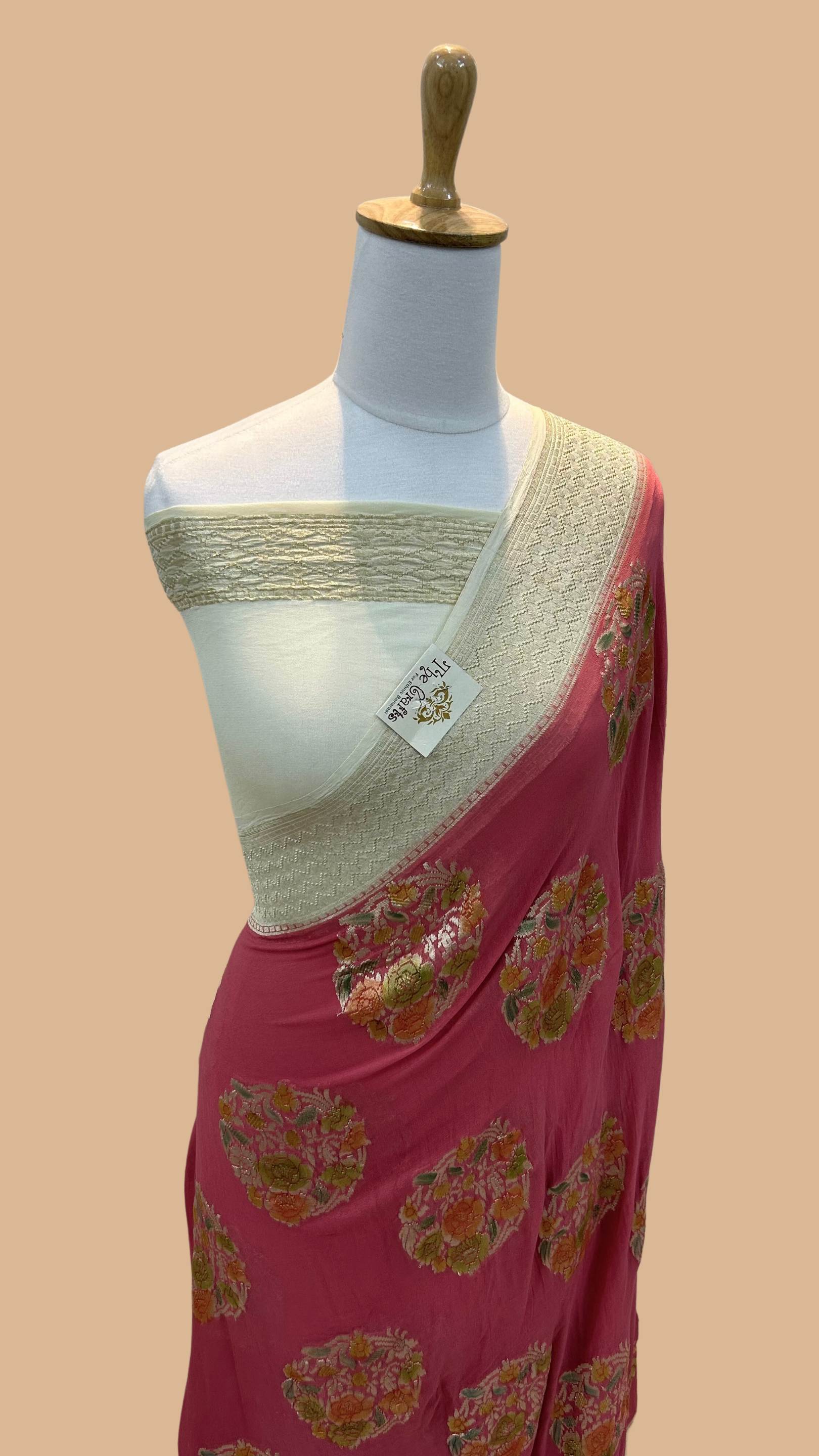 Khaddi Georgette Handloom Banarasi Saree