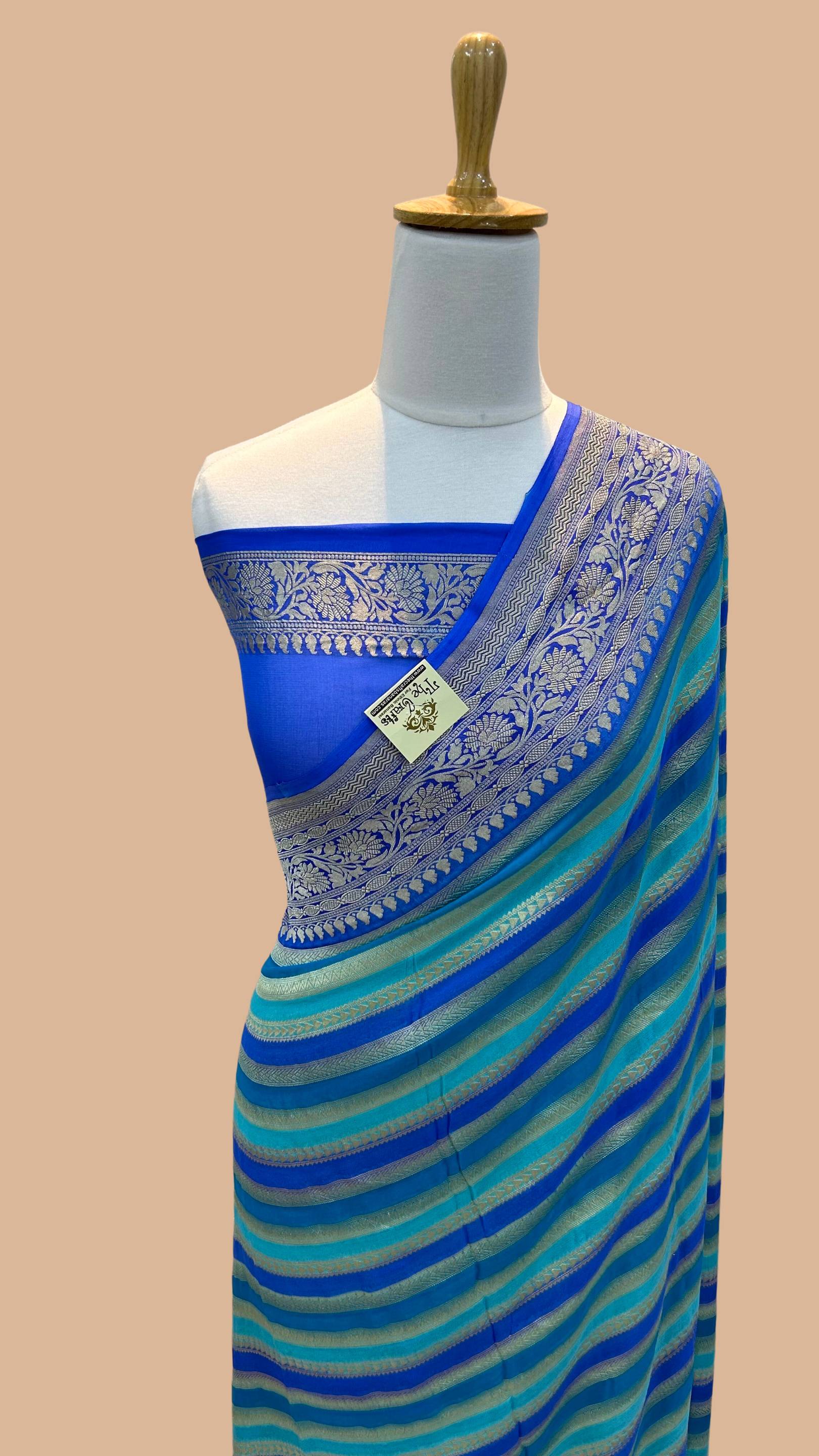 Khaddi Georgette Handloom Banarasi Saree